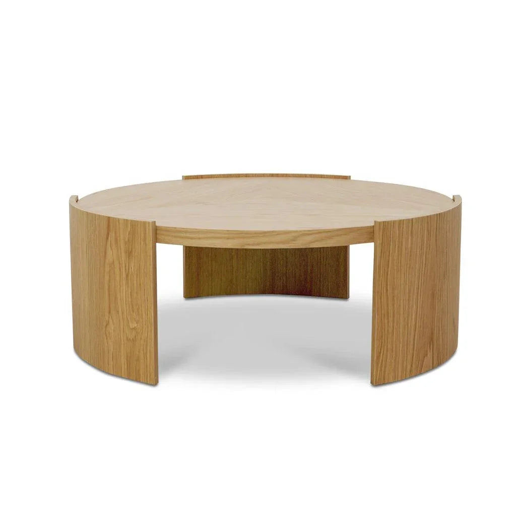 CCF8786-CN 100cm Wooden Round Coffee Table - Natural - Furniture Castle
