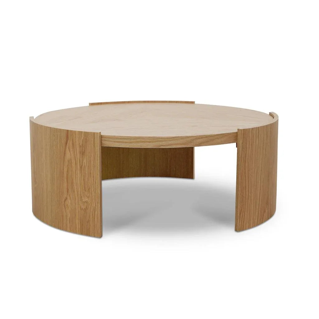 CCF8786-CN 100cm Wooden Round Coffee Table - Natural - Furniture Castle