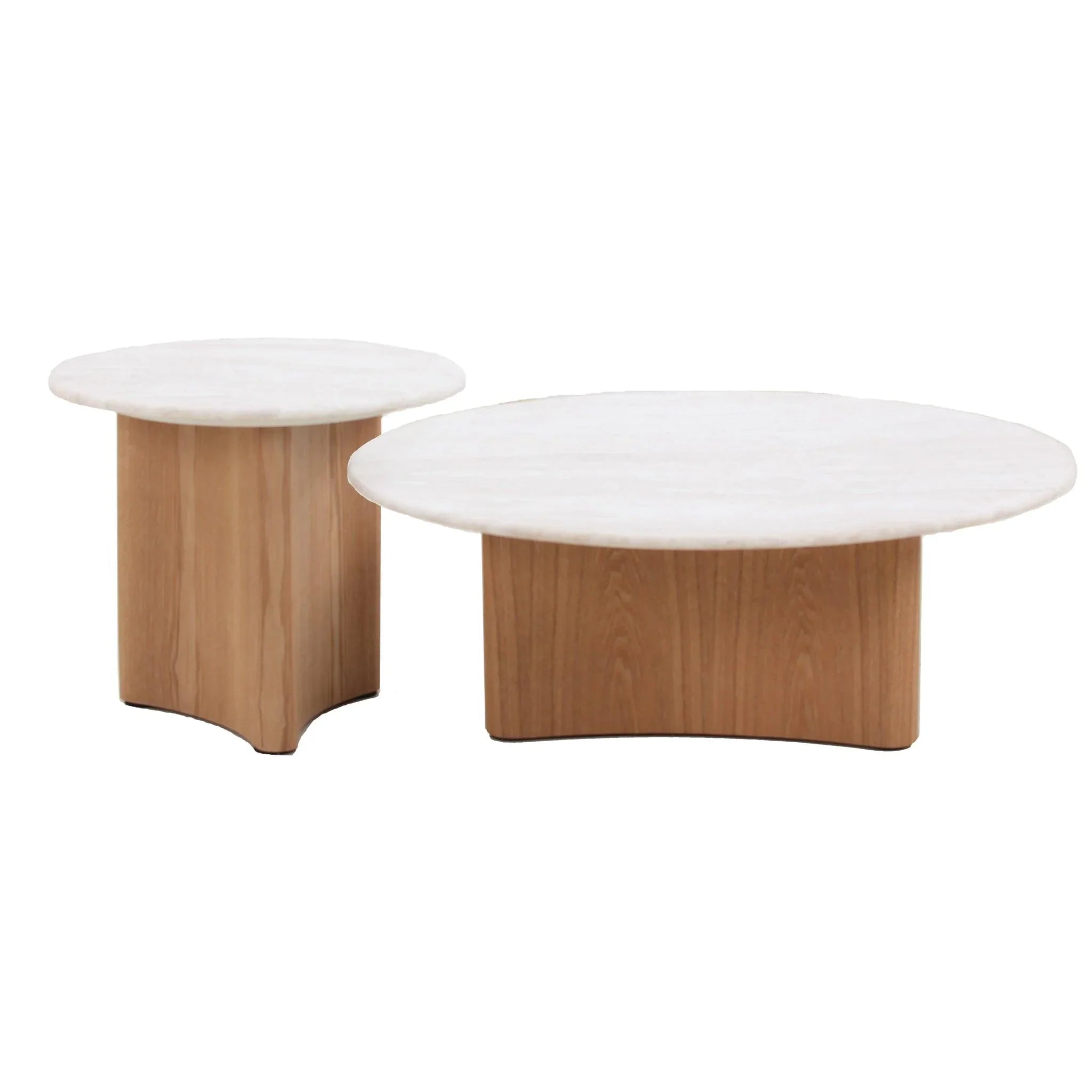 CCF8809-DW Nested Travertine Coffee Table - Natural - Furniture Castle