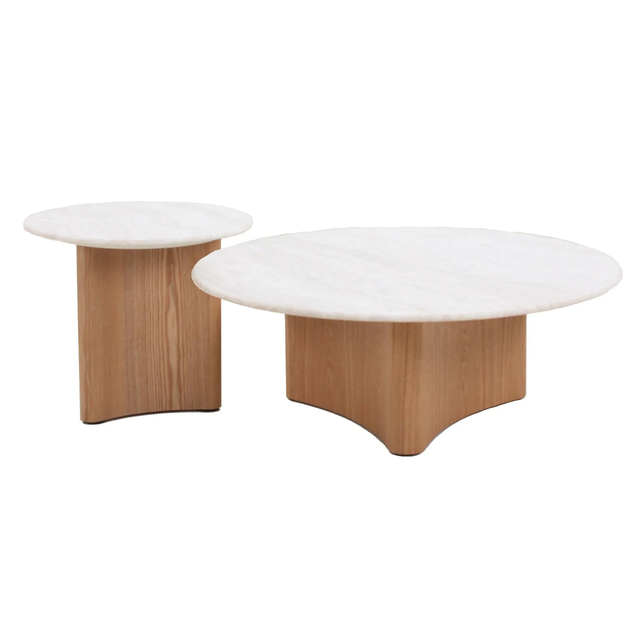 CCF8809-DW Nested Travertine Coffee Table - Natural - Furniture Castle