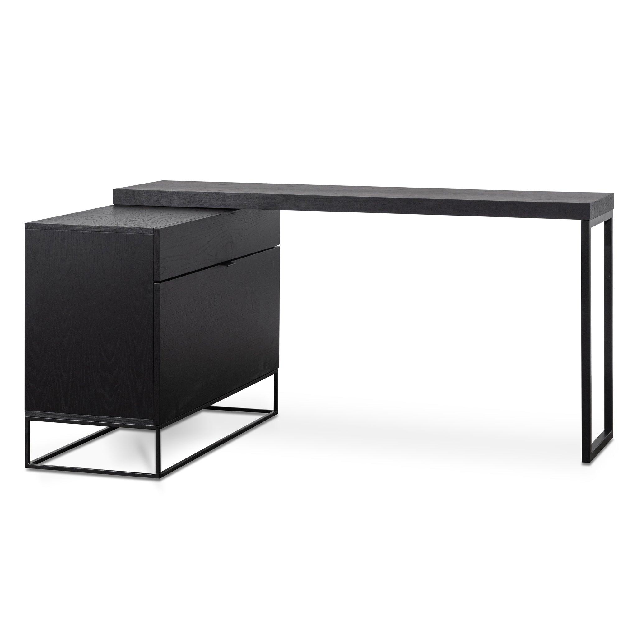 Charlie Extendable Home Office Desk - Black - Furniture Castle