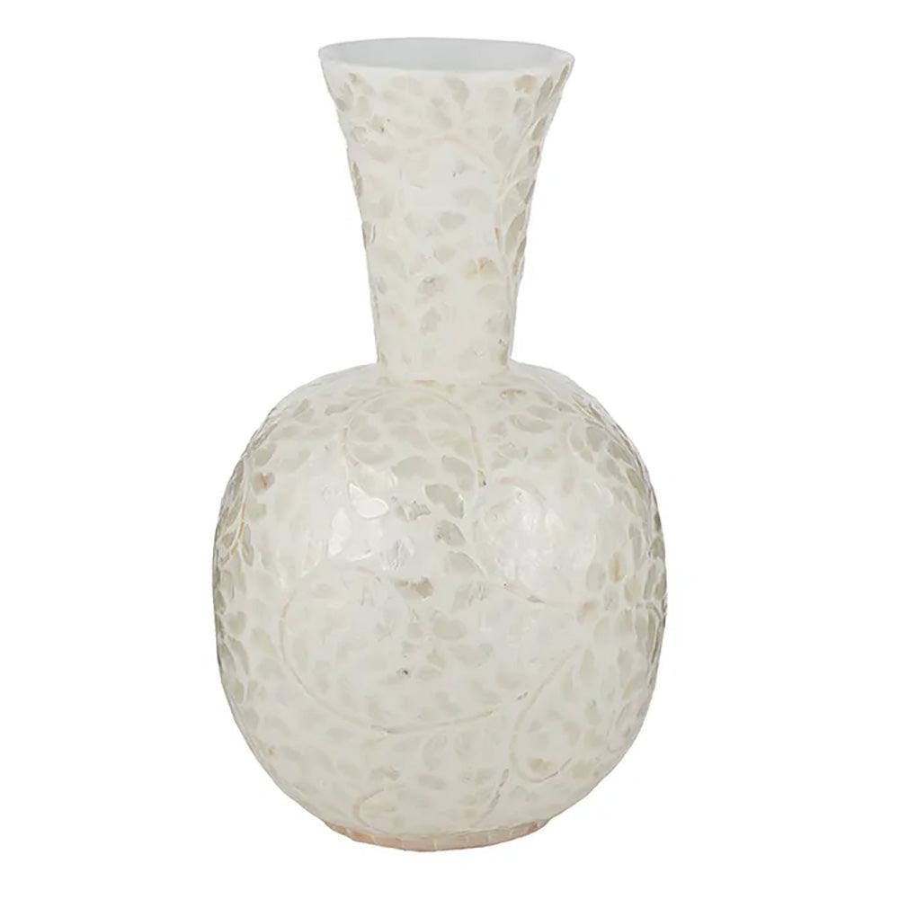 Cheyenne Inlay Vase Ivory 27x46cm - Furniture Castle