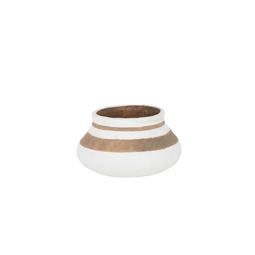 Circlet Terracotta Pot White 20.5x11.5cm - Furniture Castle