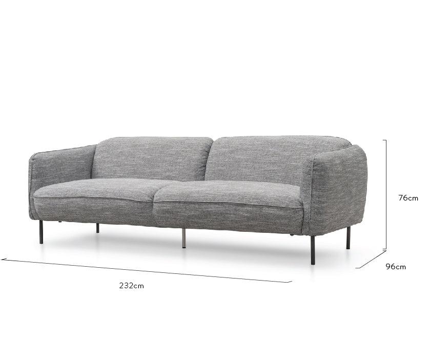 CLC2294-IG 3 Seater Sofa - Dark Spec Grey - Furniture Castle