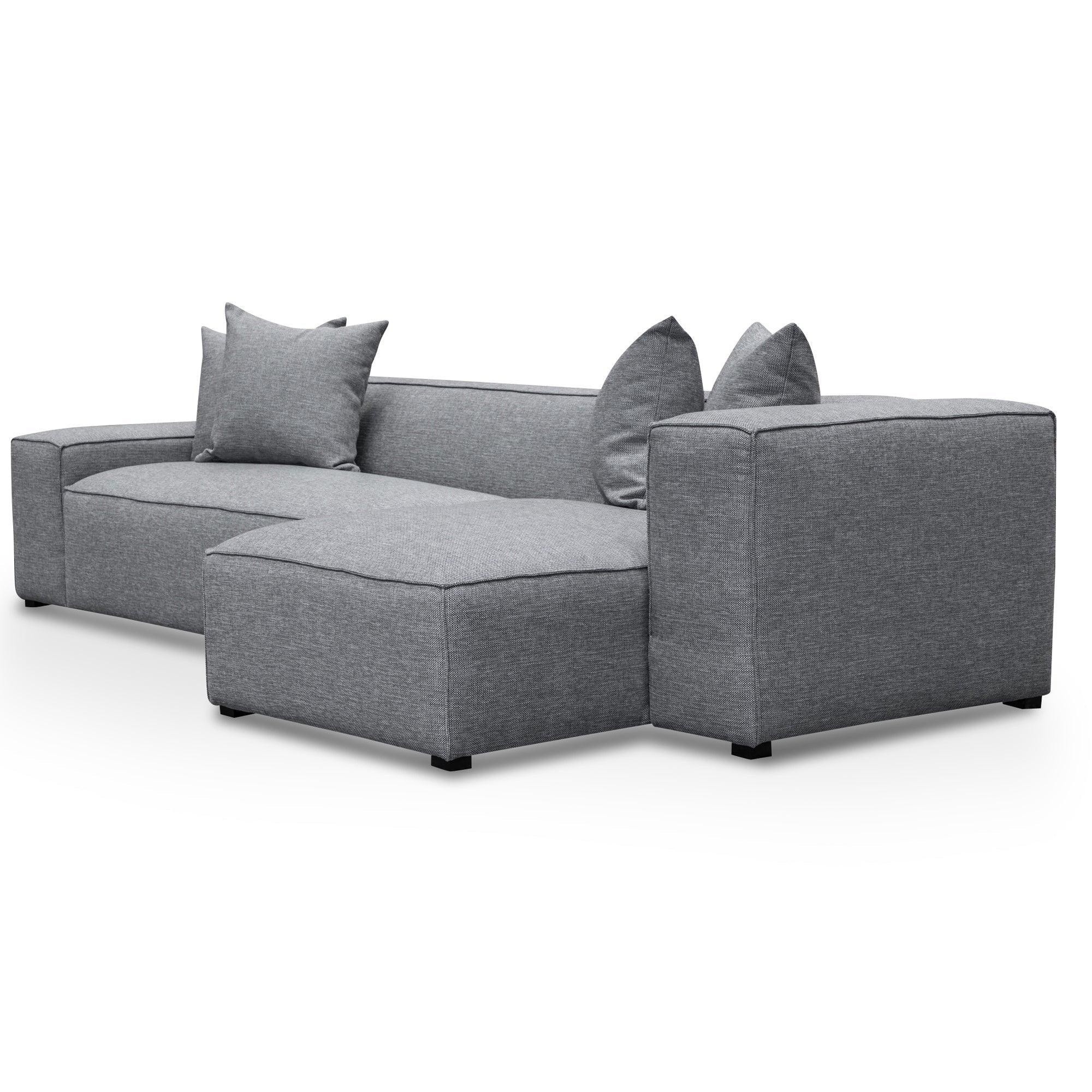 CLC2851-CA 3 Seater Right Chaise Sofa - Graphite Grey - Furniture Castle