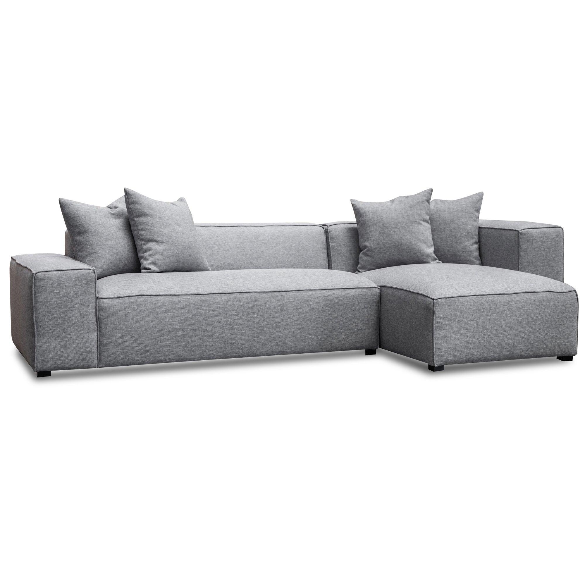 CLC2851-CA 3 Seater Right Chaise Sofa - Graphite Grey - Furniture Castle