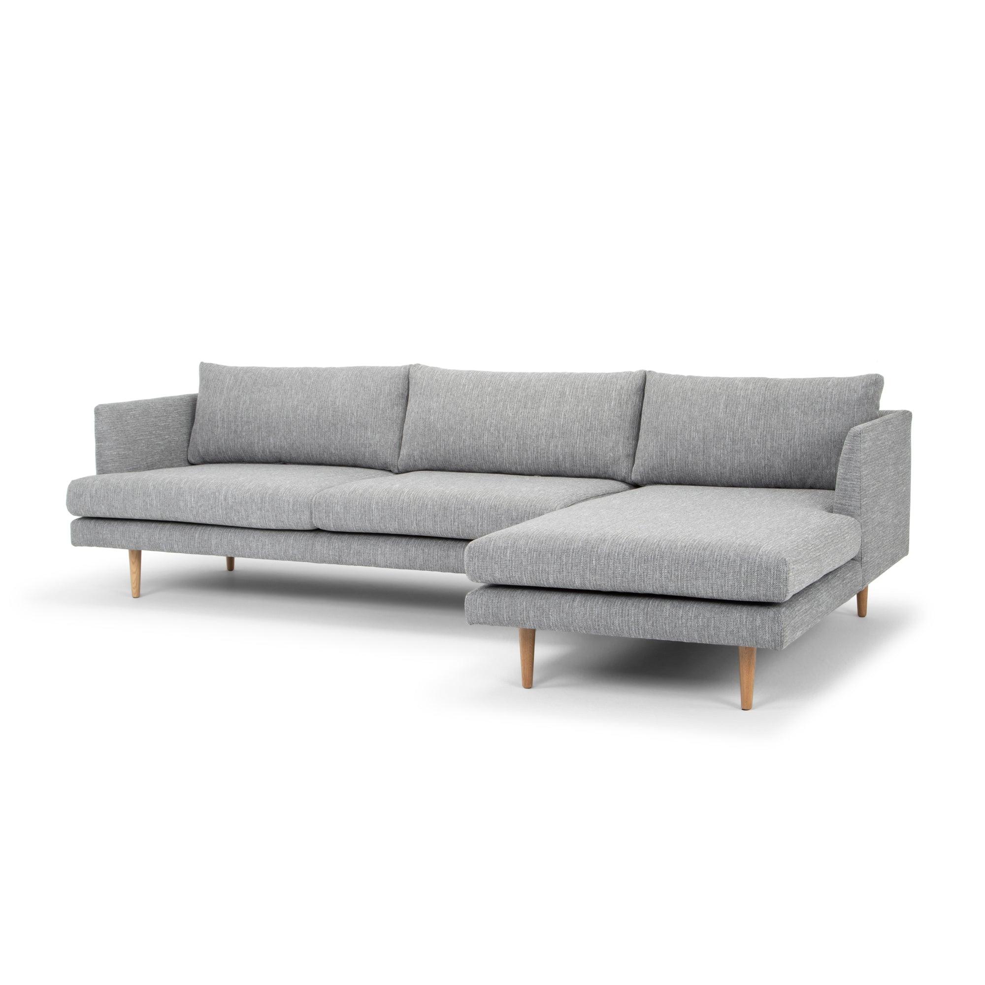 CLC2864-FA 3 Seater With Right Chaise Sofa - Graphite Grey with Natural Legs - Furniture Castle