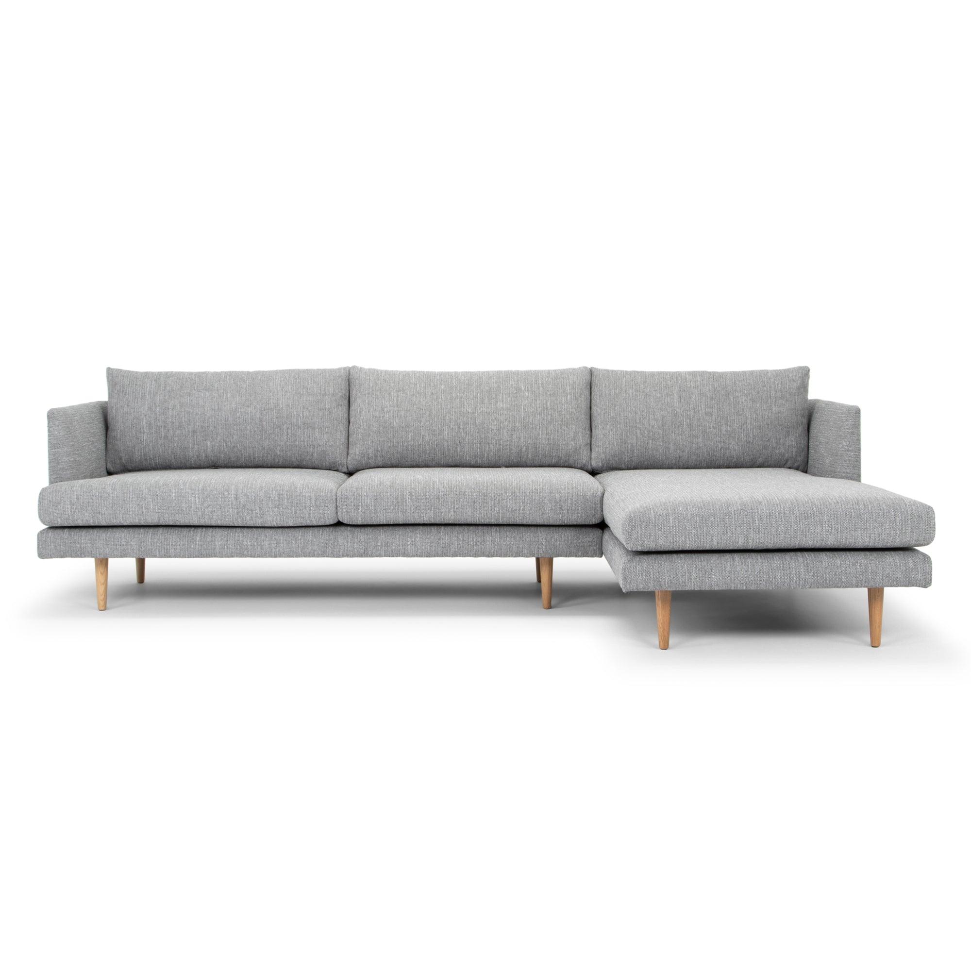 CLC2864-FA 3 Seater With Right Chaise Sofa - Graphite Grey with Natural Legs - Furniture Castle