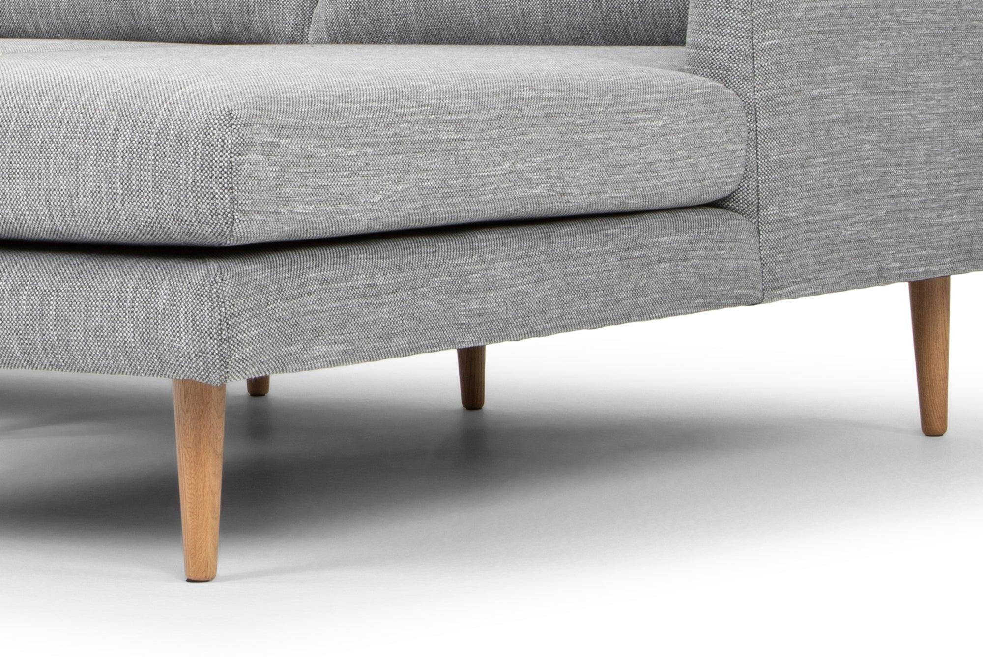 CLC2864-FA 3 Seater With Right Chaise Sofa - Graphite Grey with Natural Legs - Furniture Castle