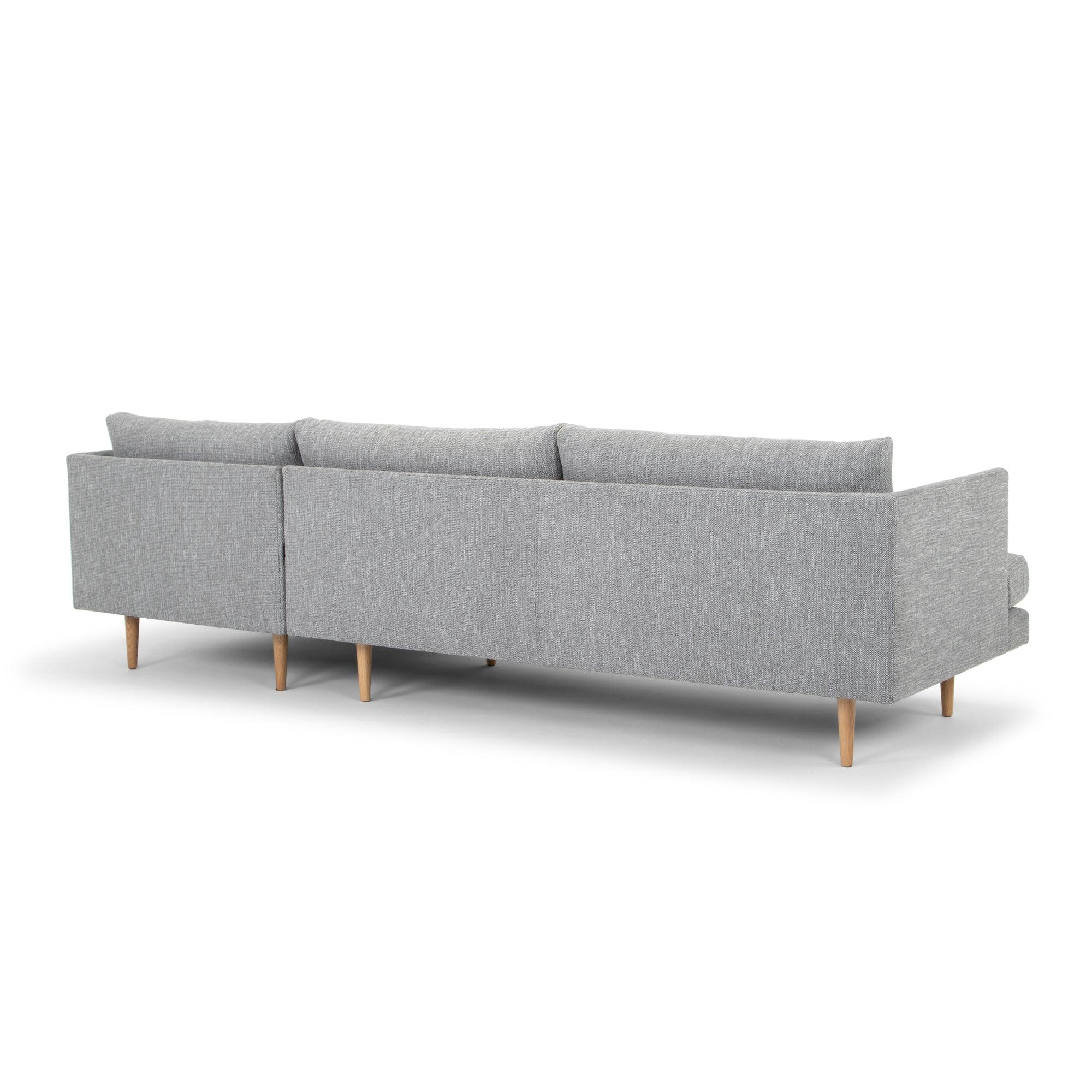 CLC2864-FA 3 Seater With Right Chaise Sofa - Graphite Grey with Natural Legs - Furniture Castle