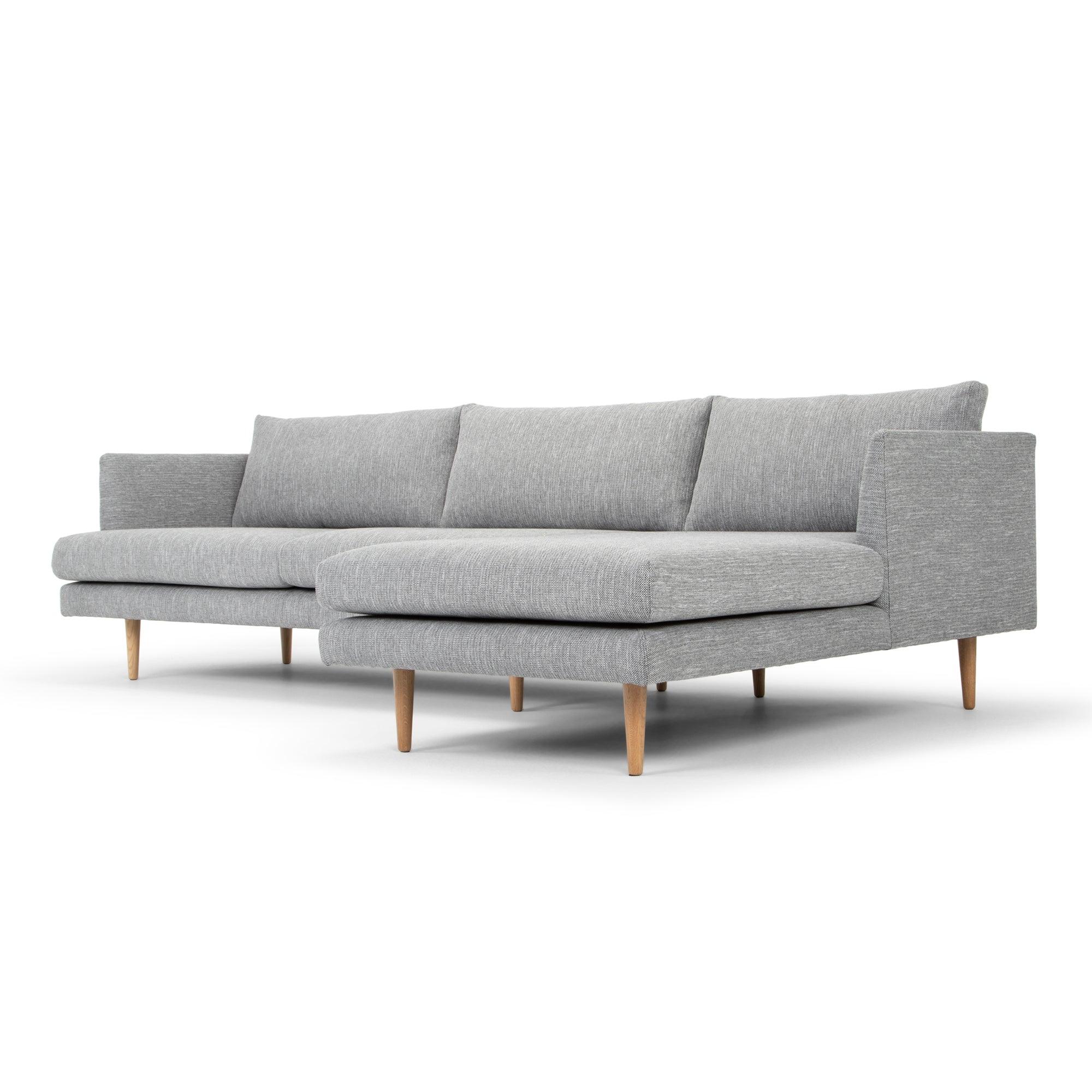 CLC2864-FA 3 Seater With Right Chaise Sofa - Graphite Grey with Natural Legs - Furniture Castle