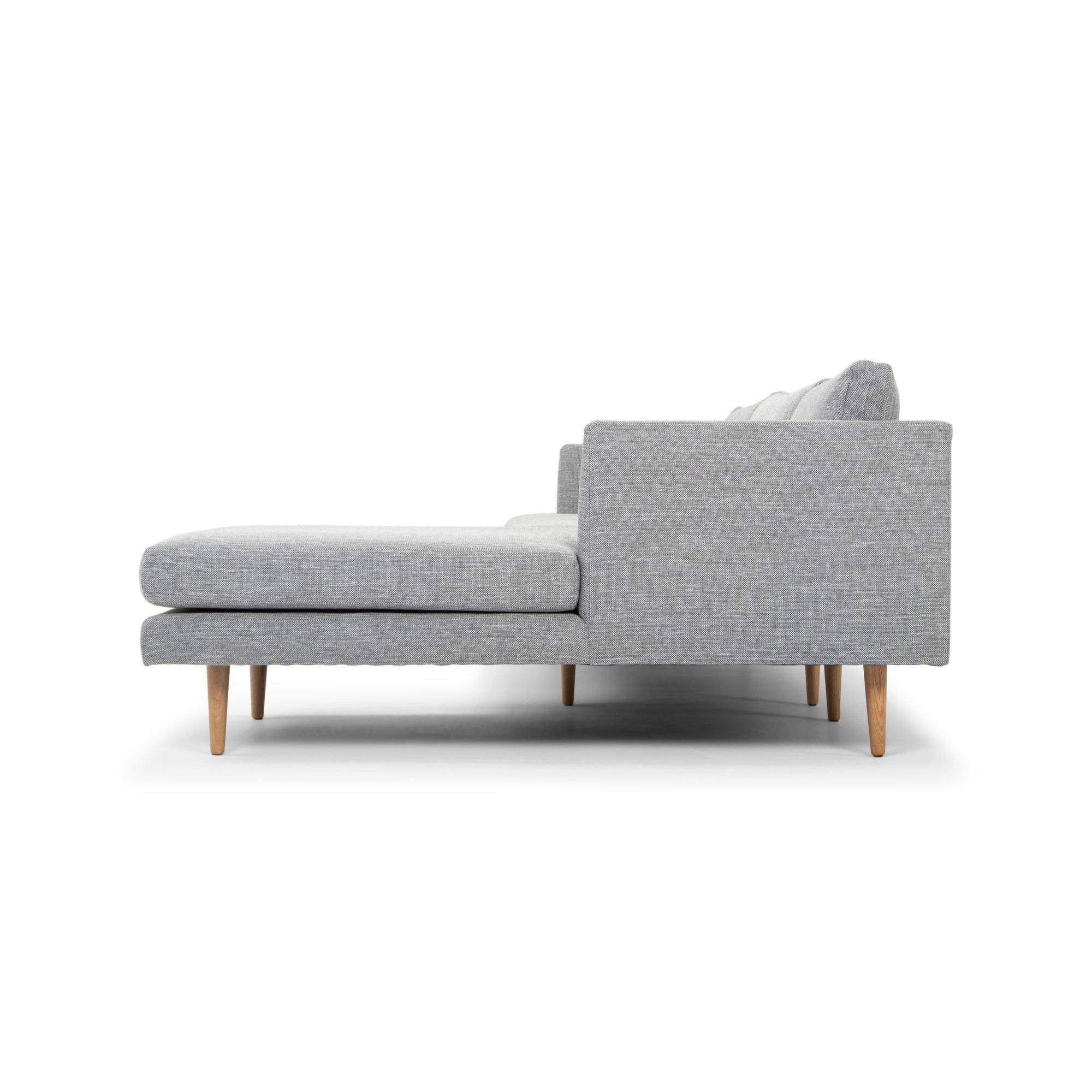 CLC2864-FA 3 Seater With Right Chaise Sofa - Graphite Grey with Natural Legs - Furniture Castle
