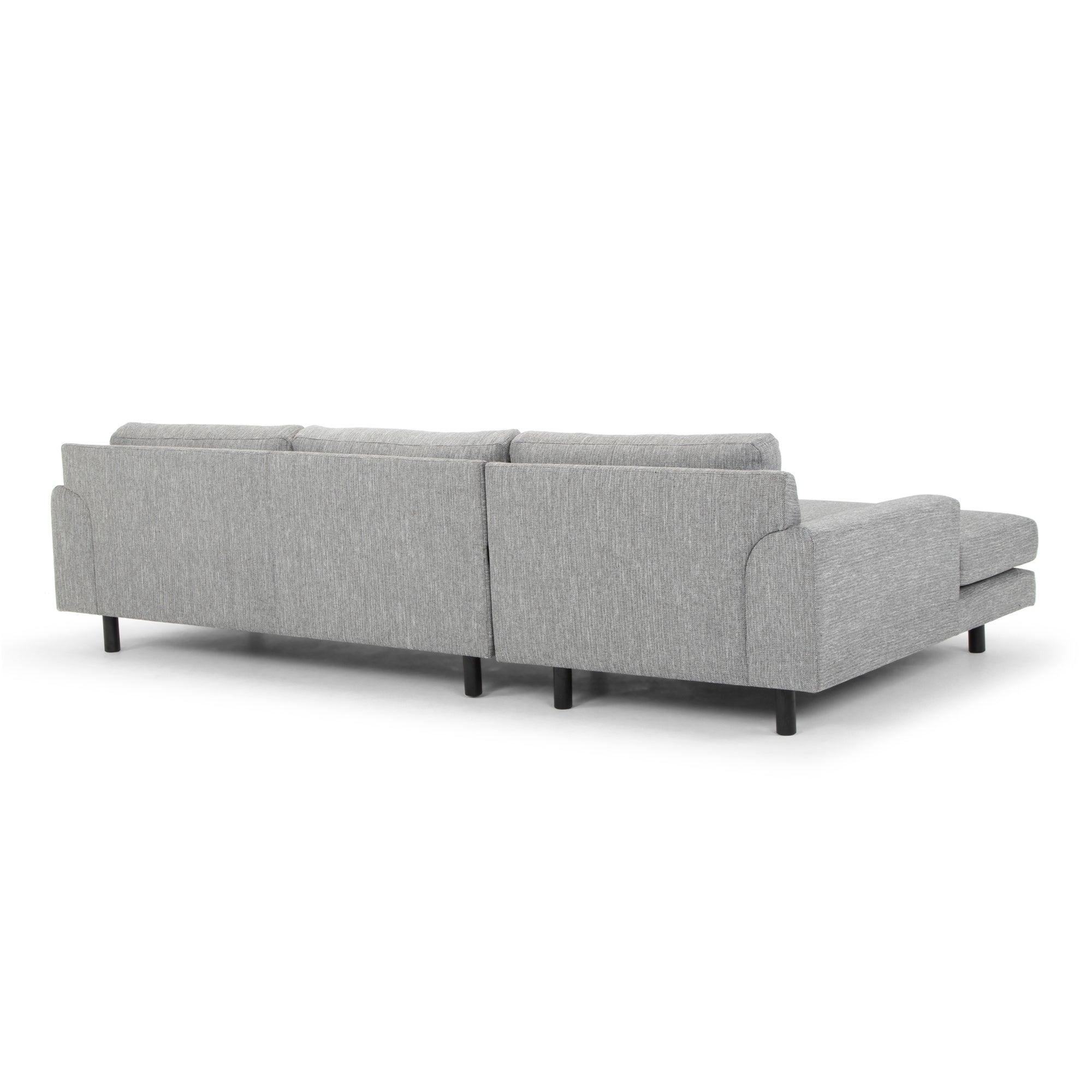 CLC2869-FA 3 Seater Left Chaise Sofa - Graphite Grey with Black Legs - Furniture Castle