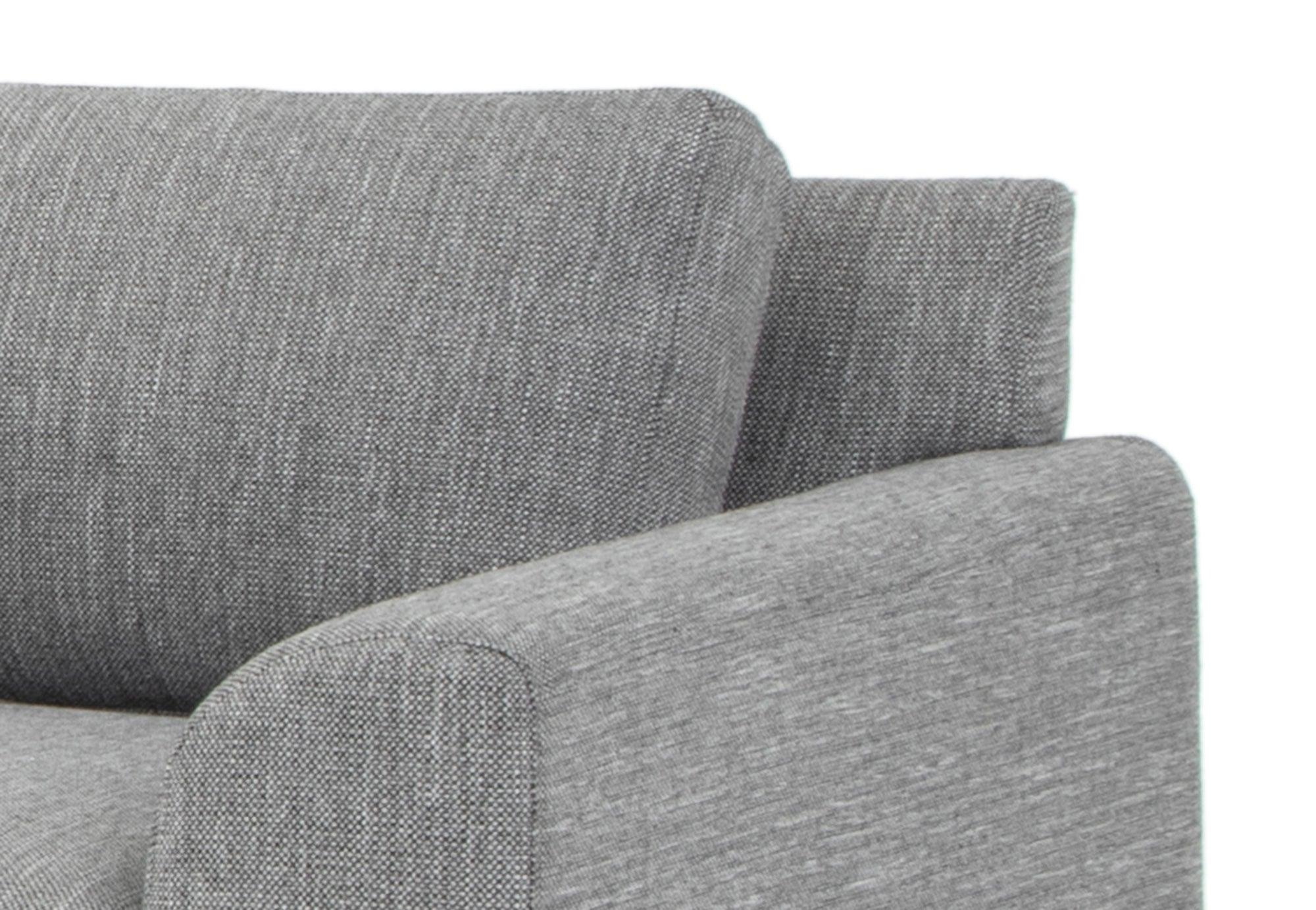 CLC2869-FA 3 Seater Left Chaise Sofa - Graphite Grey with Black Legs - Furniture Castle