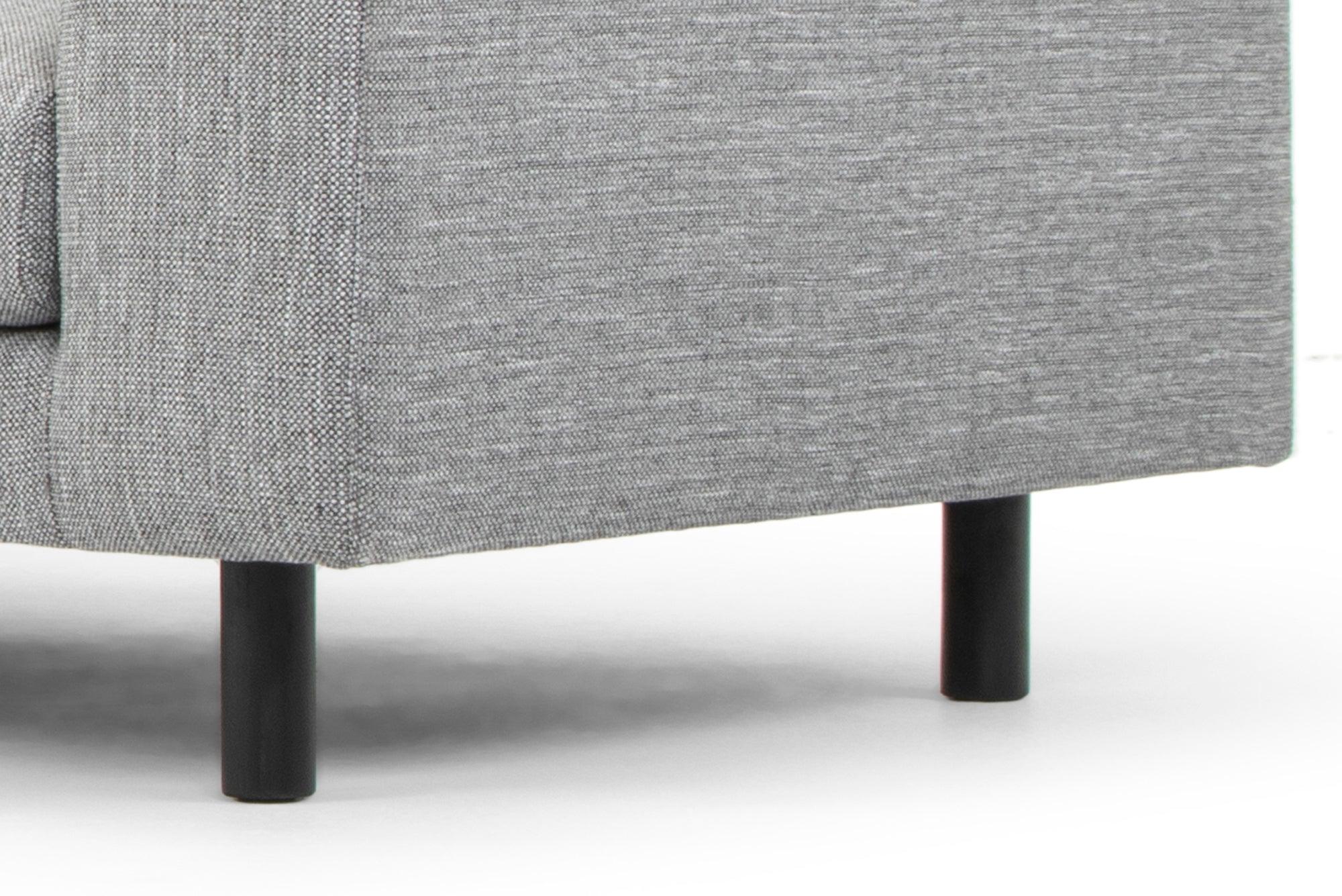 CLC2869-FA 3 Seater Left Chaise Sofa - Graphite Grey with Black Legs - Furniture Castle
