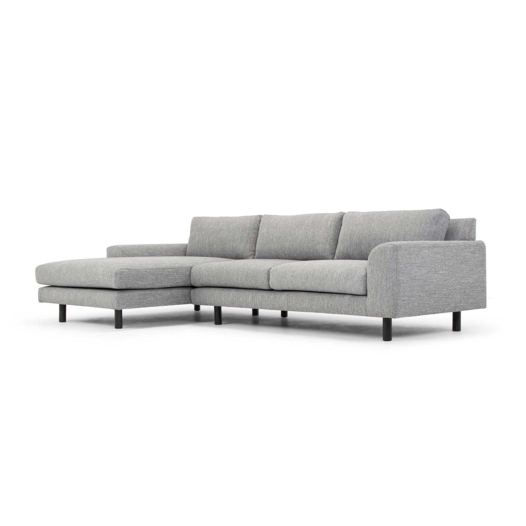 CLC2869-FA 3 Seater Left Chaise Sofa - Graphite Grey with Black Legs - Furniture Castle