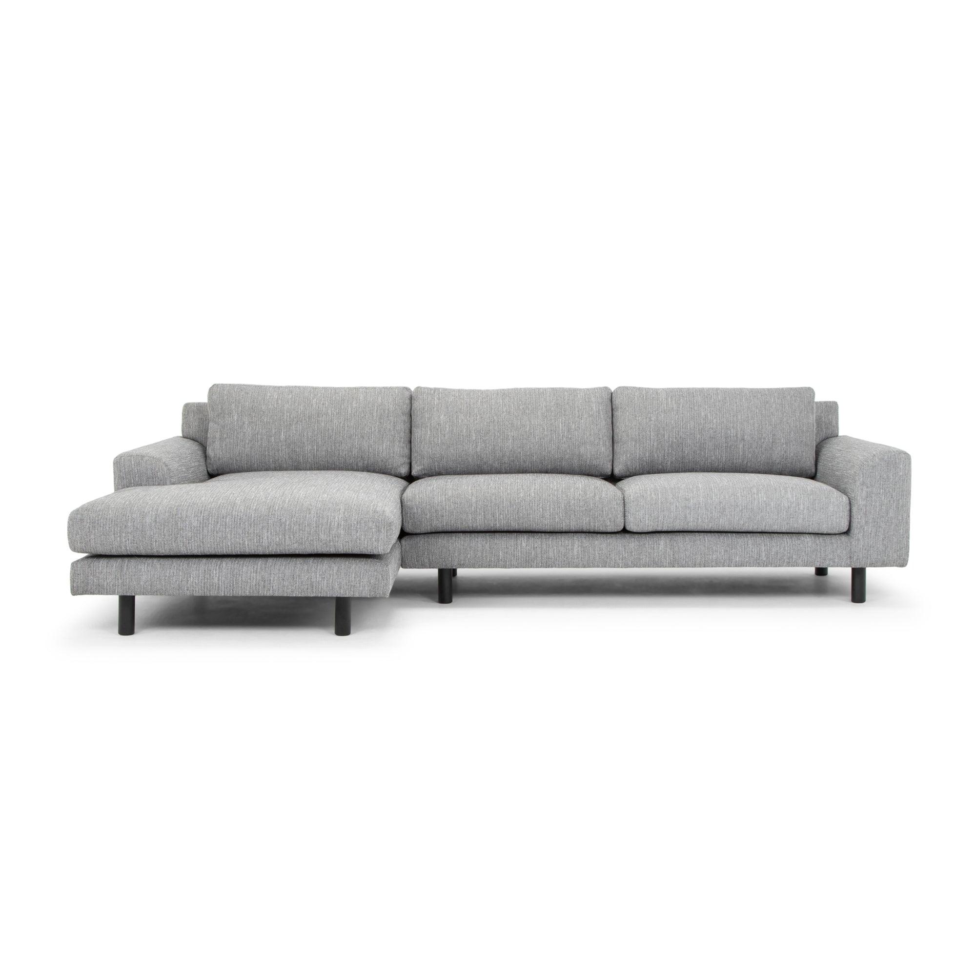 CLC2869-FA 3 Seater Left Chaise Sofa - Graphite Grey with Black Legs - Furniture Castle