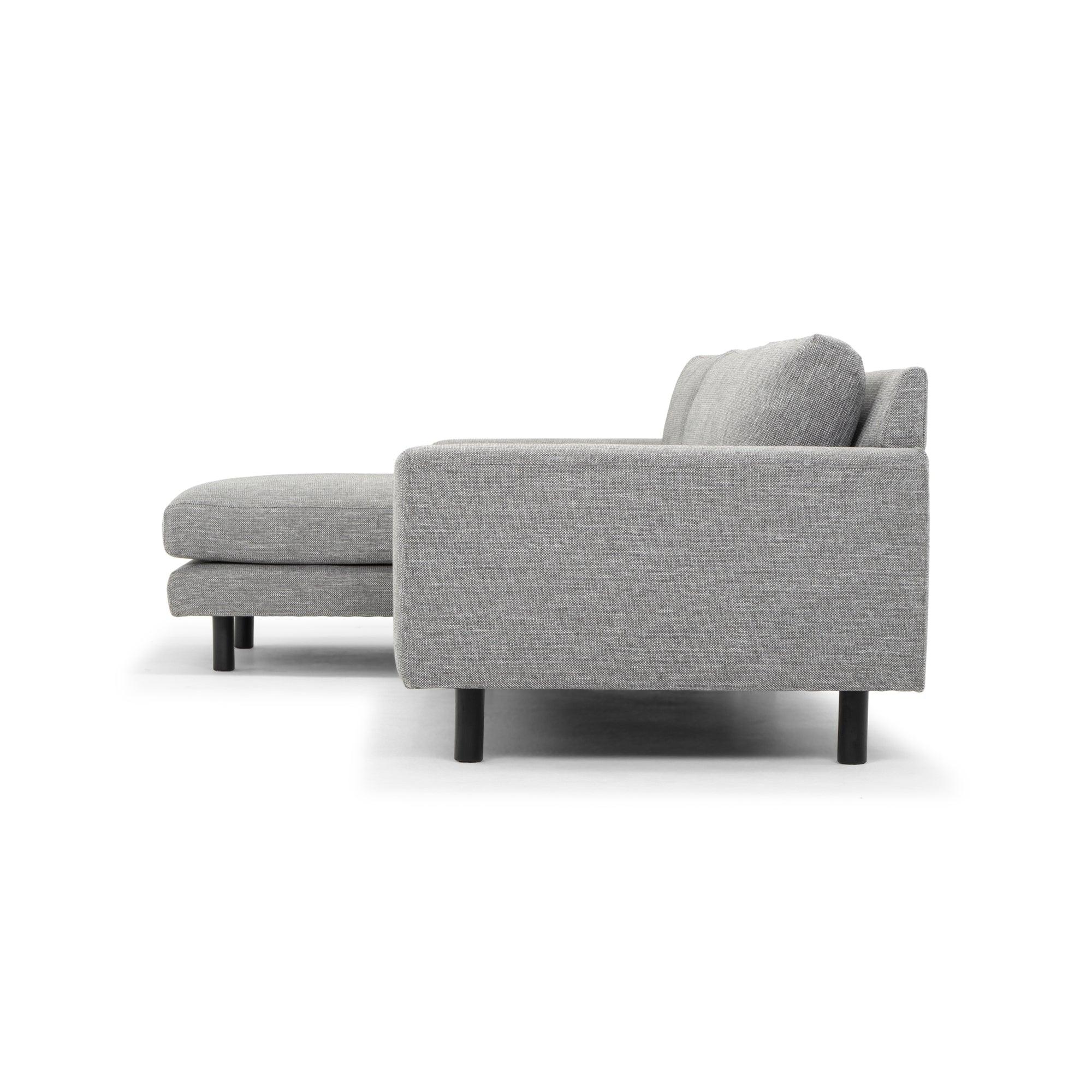 CLC2869-FA 3 Seater Left Chaise Sofa - Graphite Grey with Black Legs - Furniture Castle