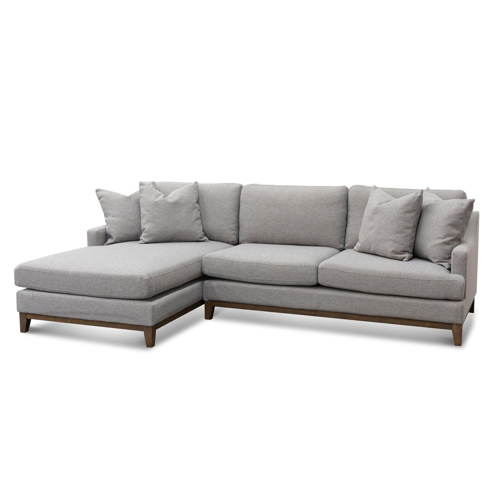 CLC6267-CA 3 Seater Left Chaise Fabric Sofa - Grey - Furniture Castle