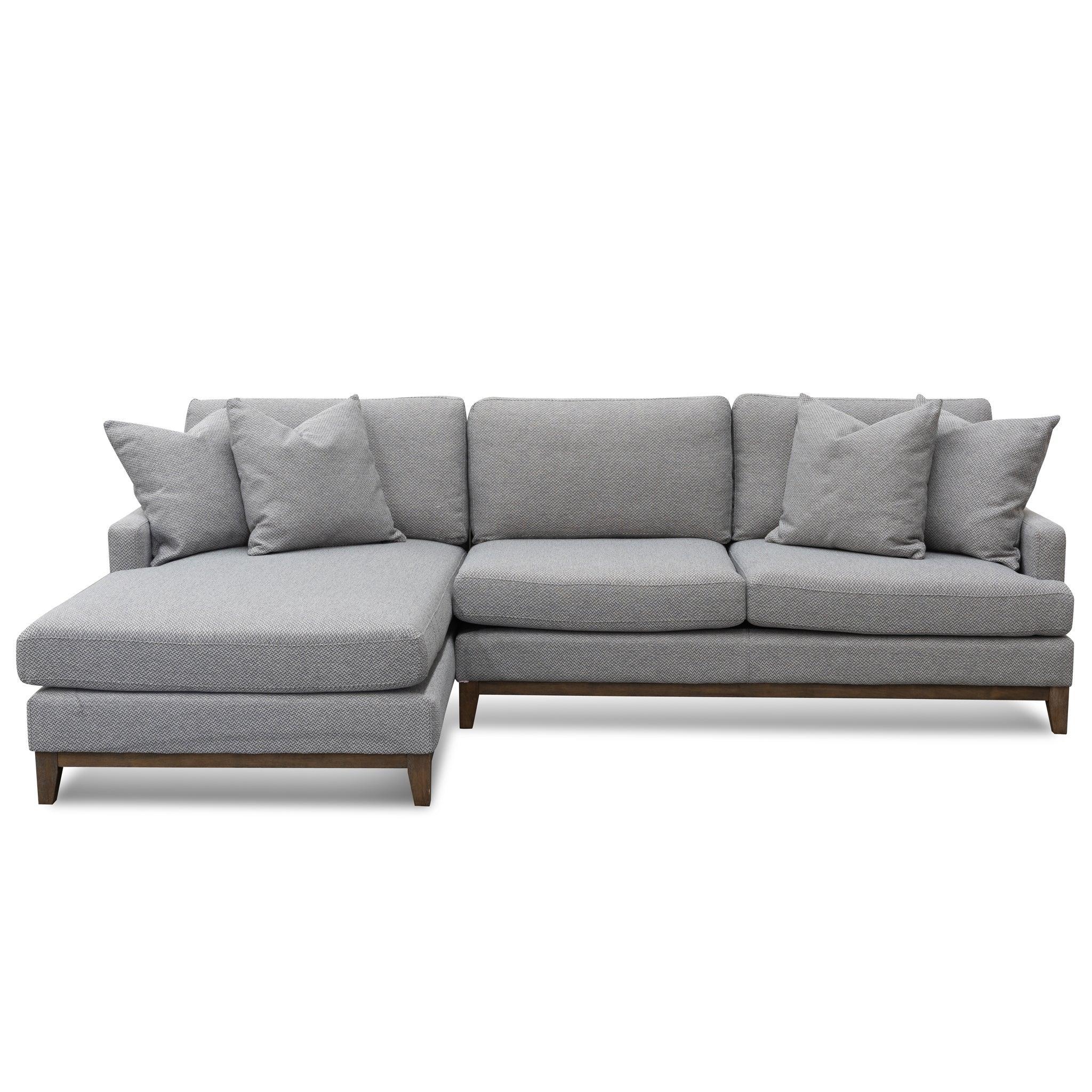 CLC6267-CA 3 Seater Left Chaise Fabric Sofa - Grey - Furniture Castle
