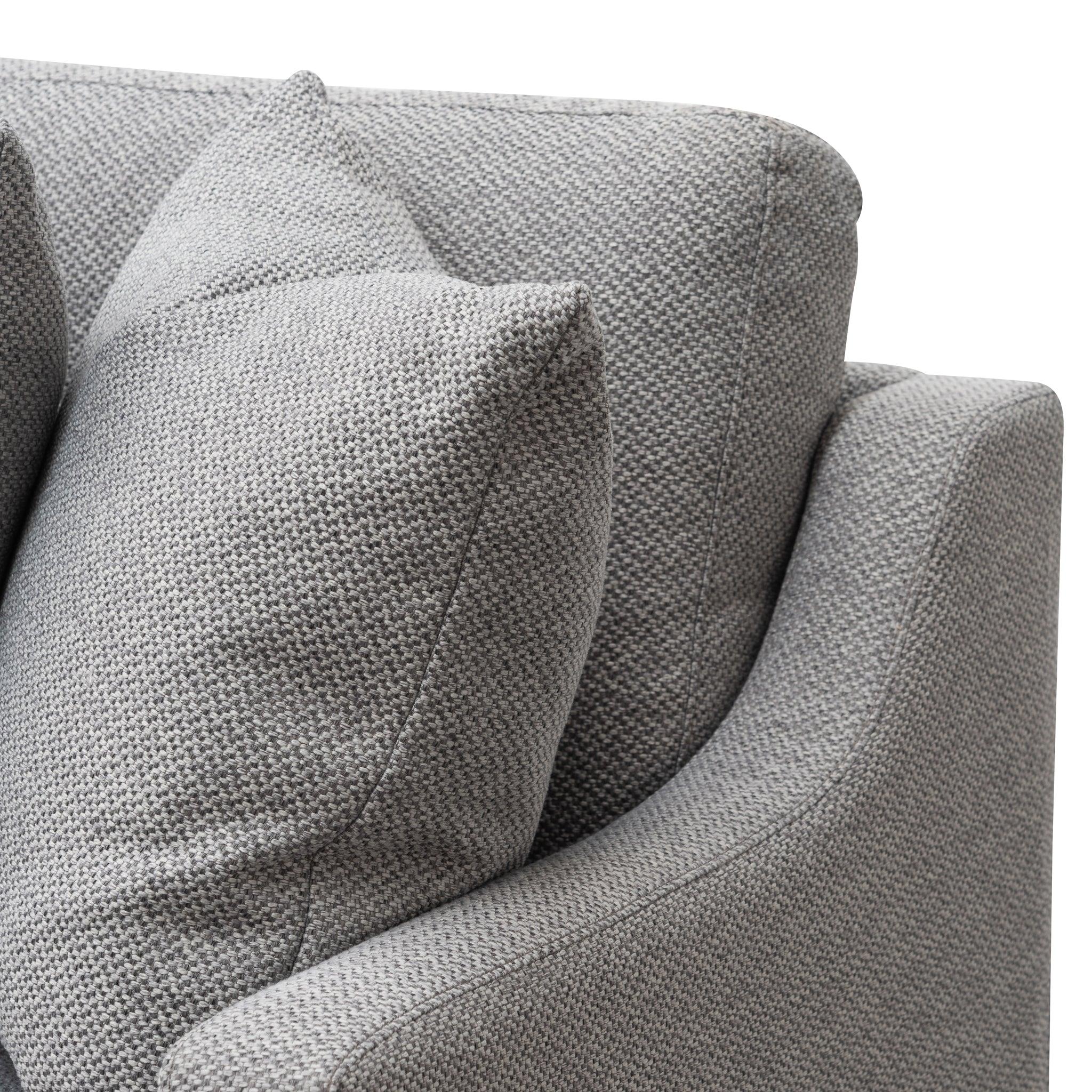 CLC6267-CA 3 Seater Left Chaise Fabric Sofa - Grey - Furniture Castle
