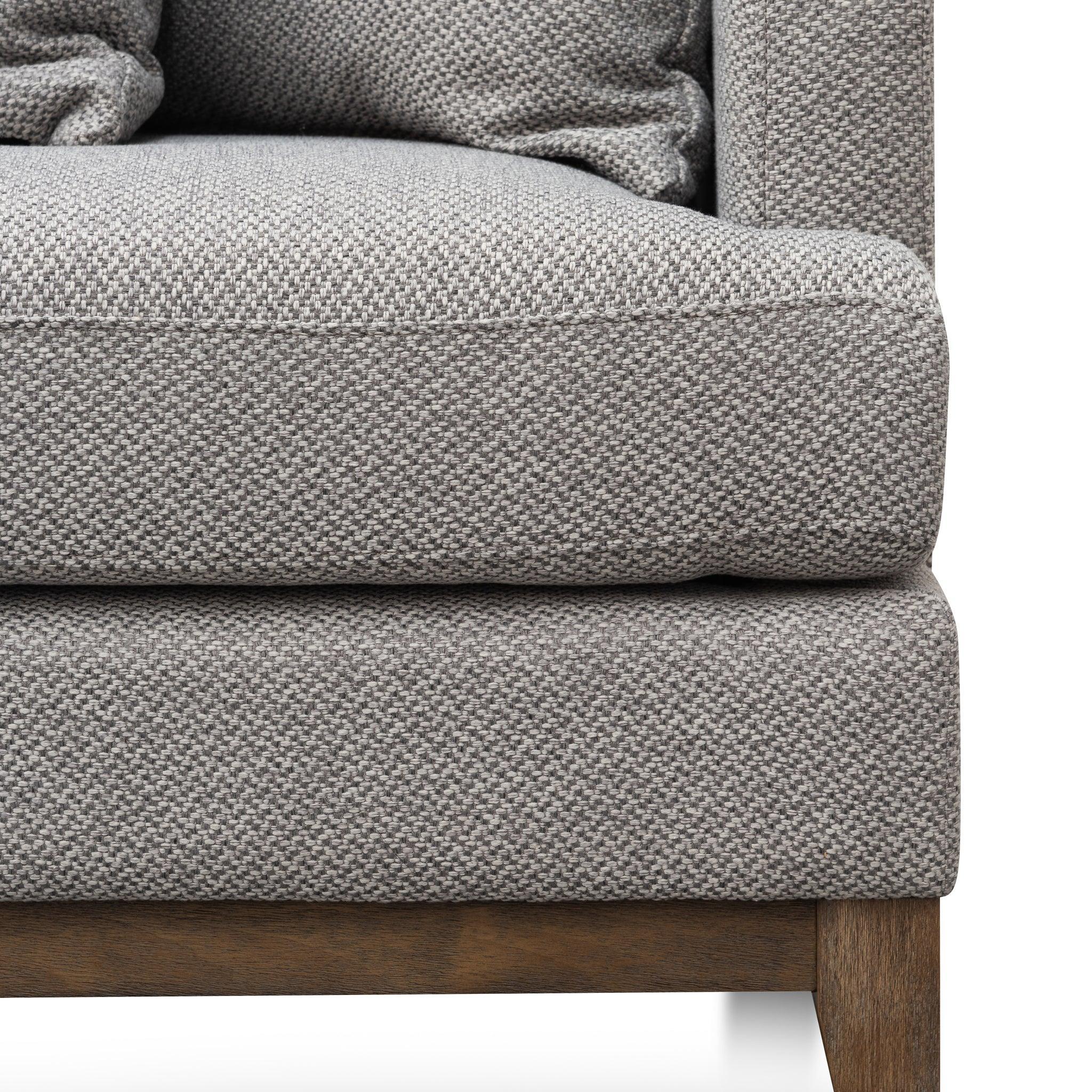 CLC6267-CA 3 Seater Left Chaise Fabric Sofa - Grey - Furniture Castle