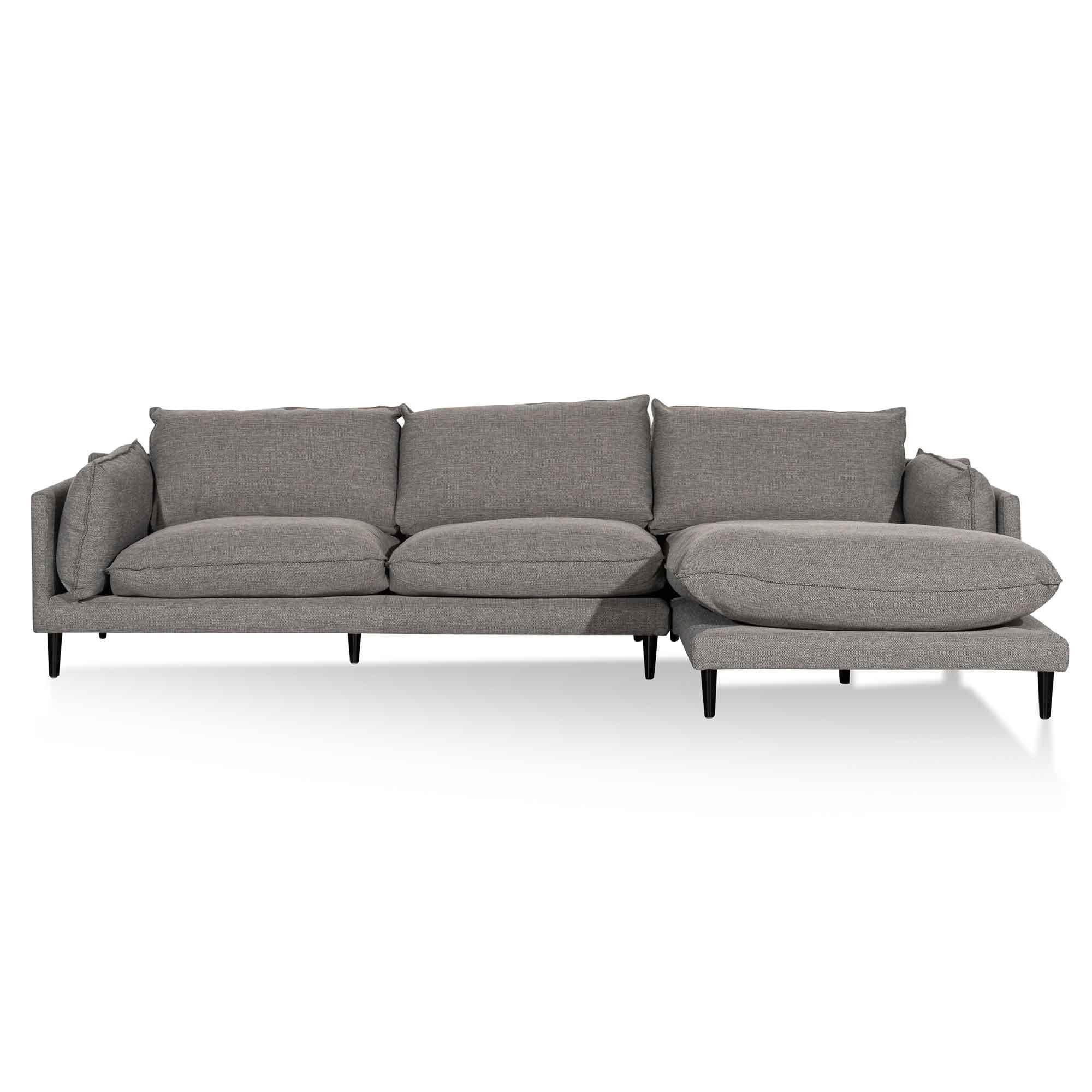 CLC6431-KSO 4 Seater Right Chaise Fabric Sofa - Graphite Grey - Furniture Castle