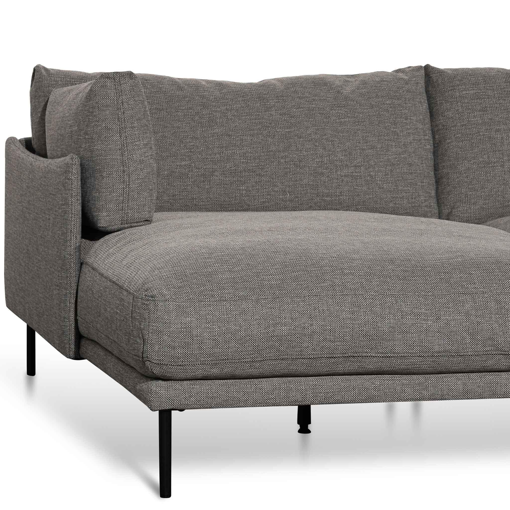 CLC6435-KSO 4 Seater Left Chaise Fabric Sofa - Graphite Grey - Furniture Castle
