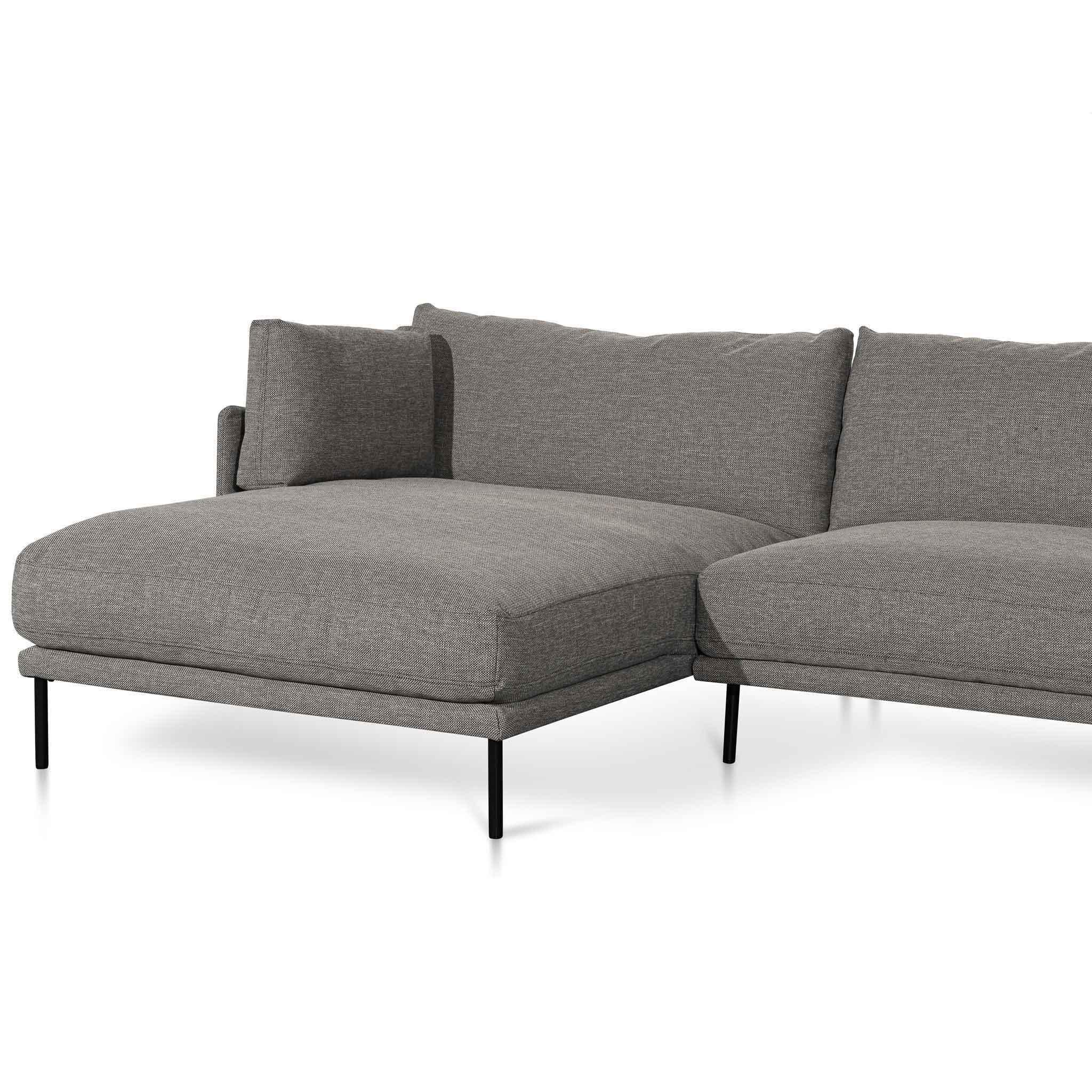 CLC6435-KSO 4 Seater Left Chaise Fabric Sofa - Graphite Grey - Furniture Castle