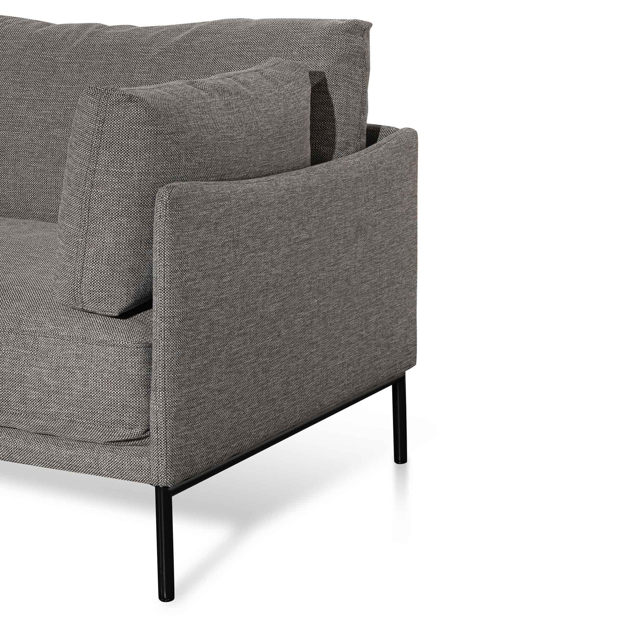 CLC6435-KSO 4 Seater Left Chaise Fabric Sofa - Graphite Grey - Furniture Castle
