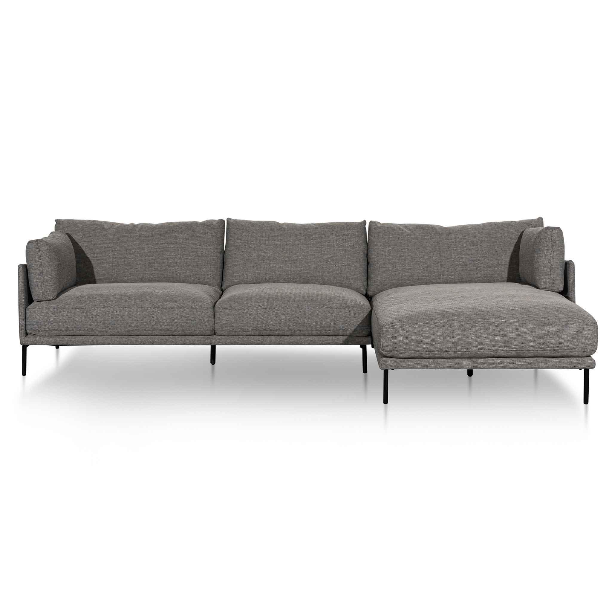 CLC6436-KSO 4 Seater Right Chaise Fabric Sofa - Graphite Grey - Furniture Castle