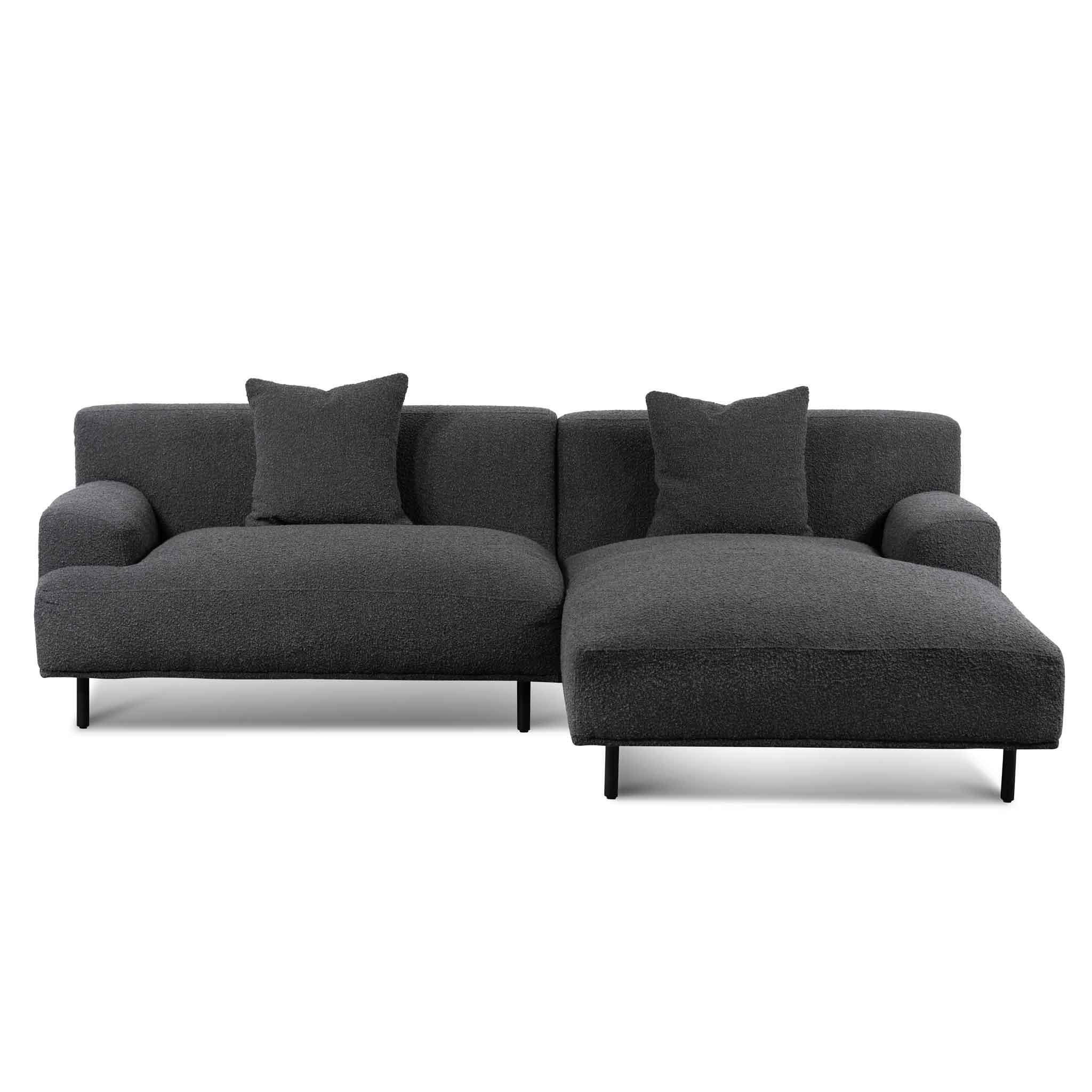 CLC6645-CA Right Chaise Sofa - Charcoal Boucle - Furniture Castle
