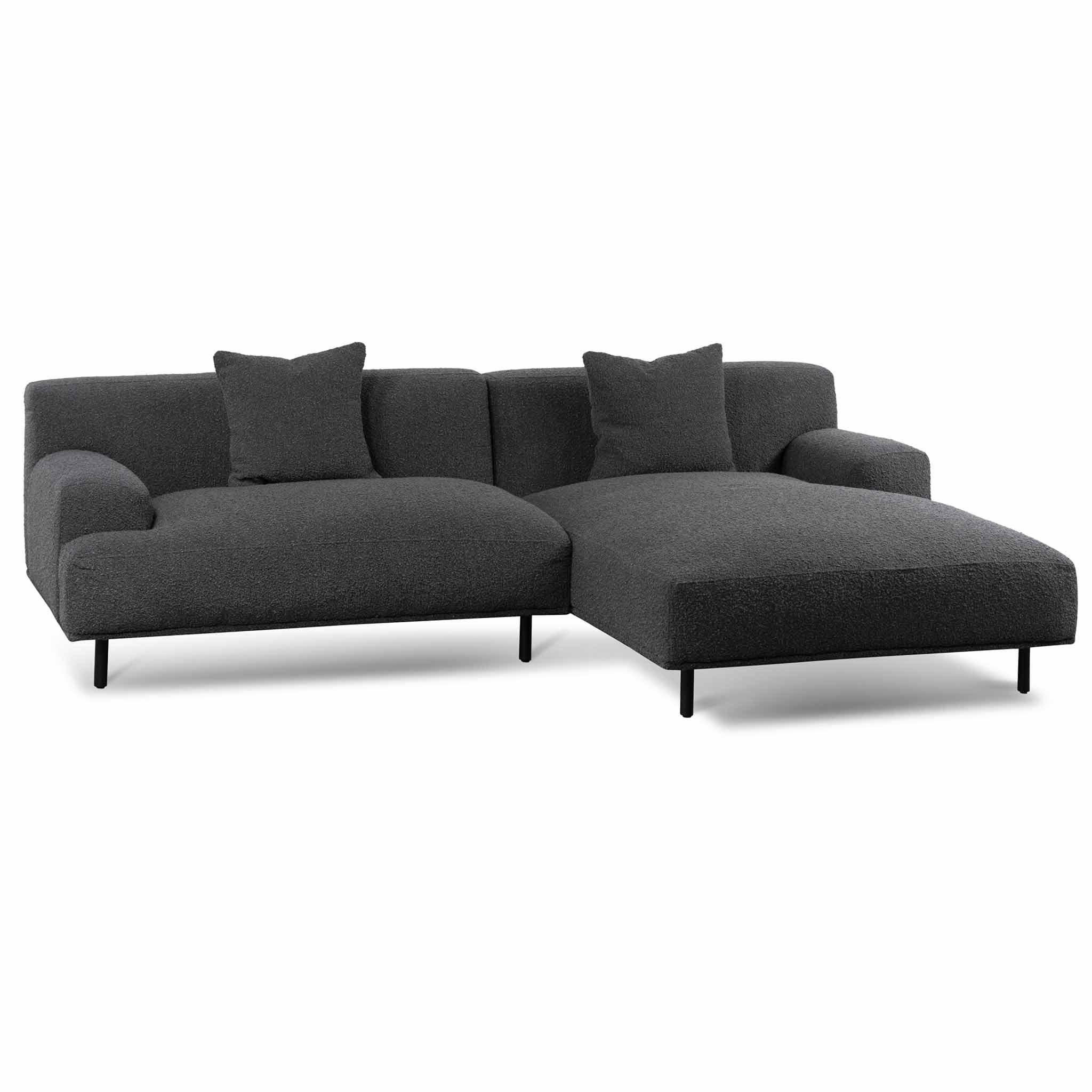 CLC6645-CA Right Chaise Sofa - Charcoal Boucle - Furniture Castle