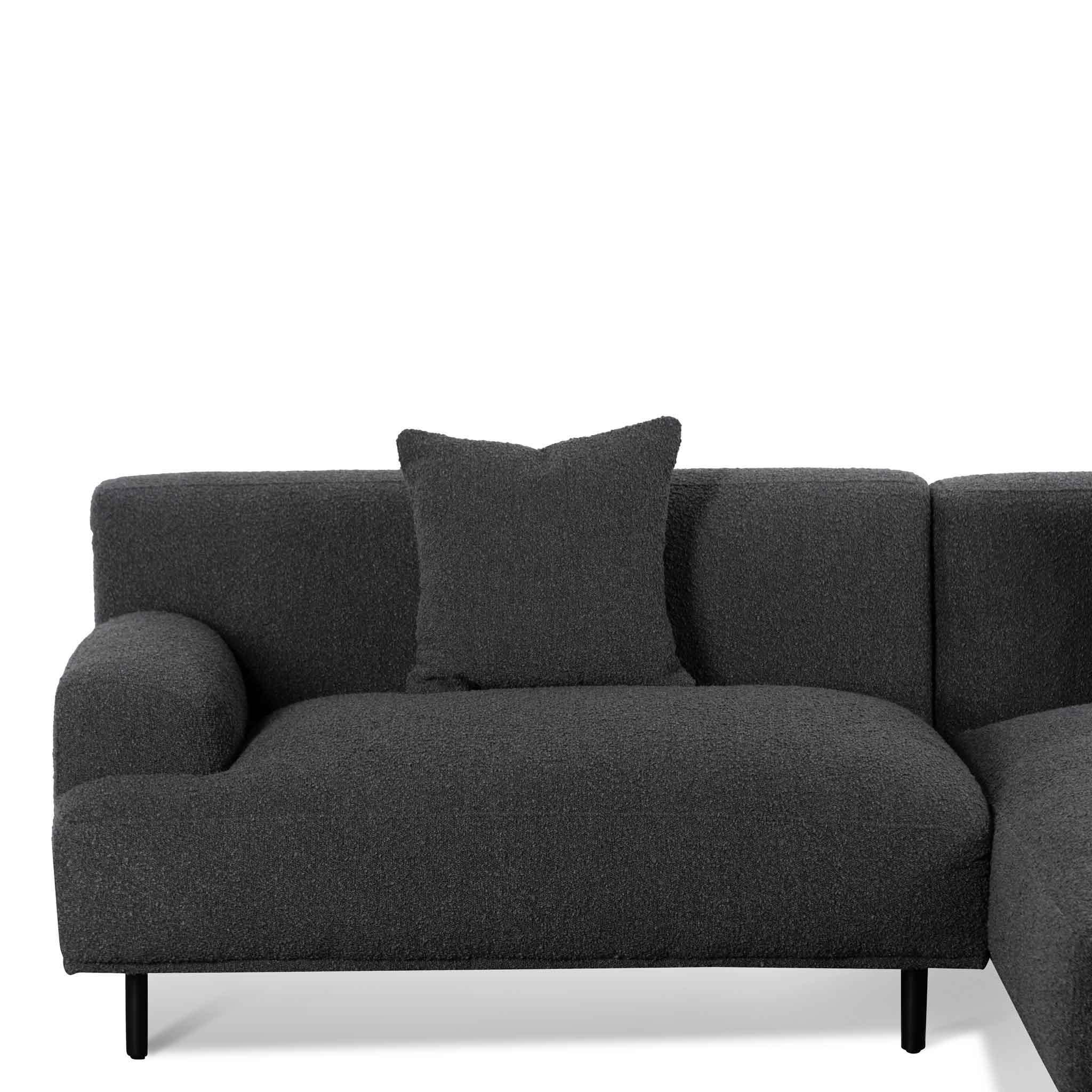 CLC6645-CA Right Chaise Sofa - Charcoal Boucle - Furniture Castle