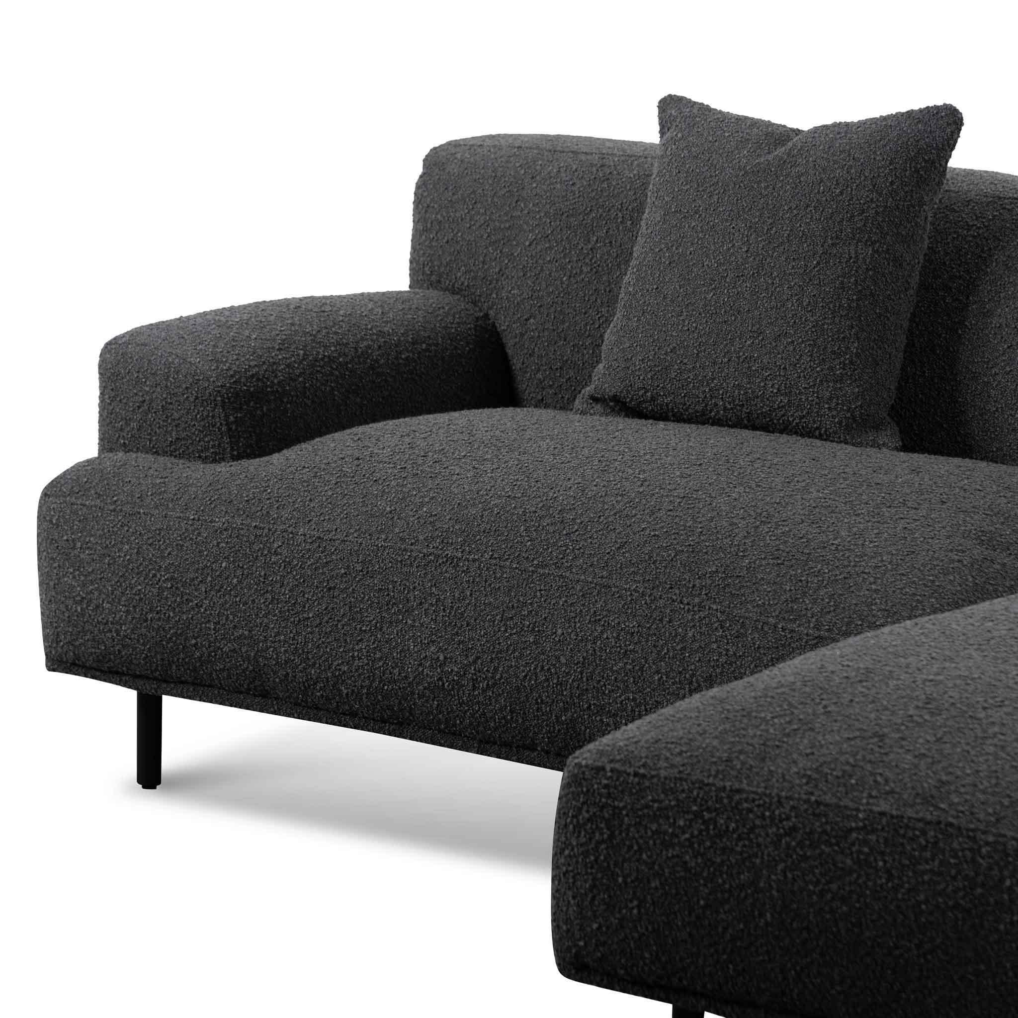 CLC6645-CA Right Chaise Sofa - Charcoal Boucle - Furniture Castle