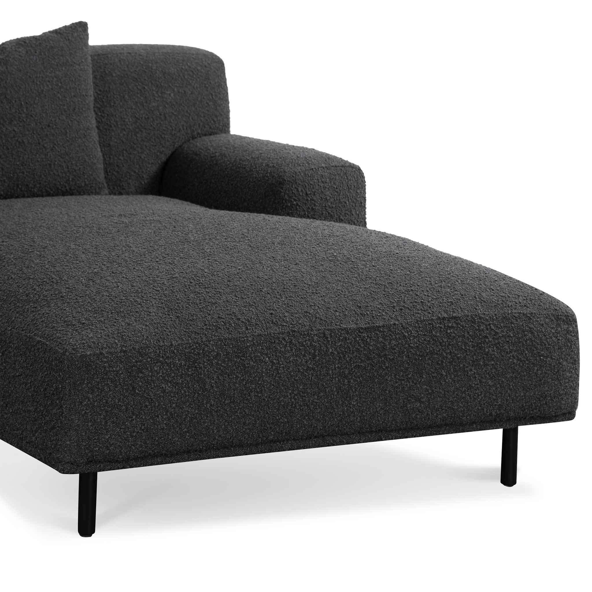 CLC6645-CA Right Chaise Sofa - Charcoal Boucle - Furniture Castle