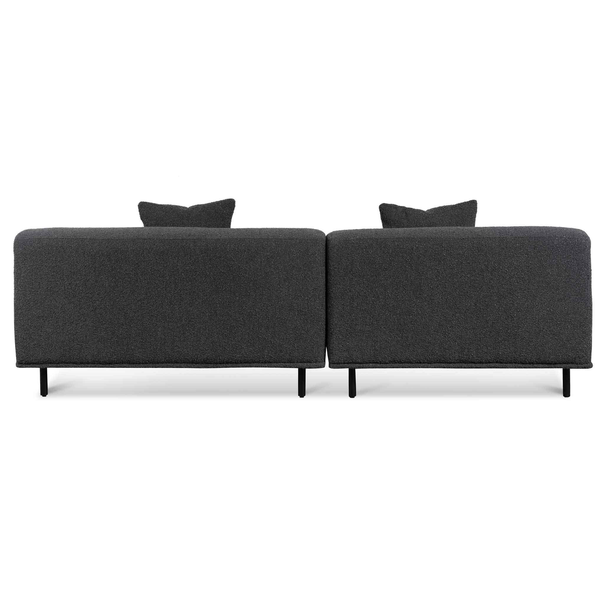 CLC6646-CA Left Chaise Sofa - Charcoal Boucle - Furniture Castle