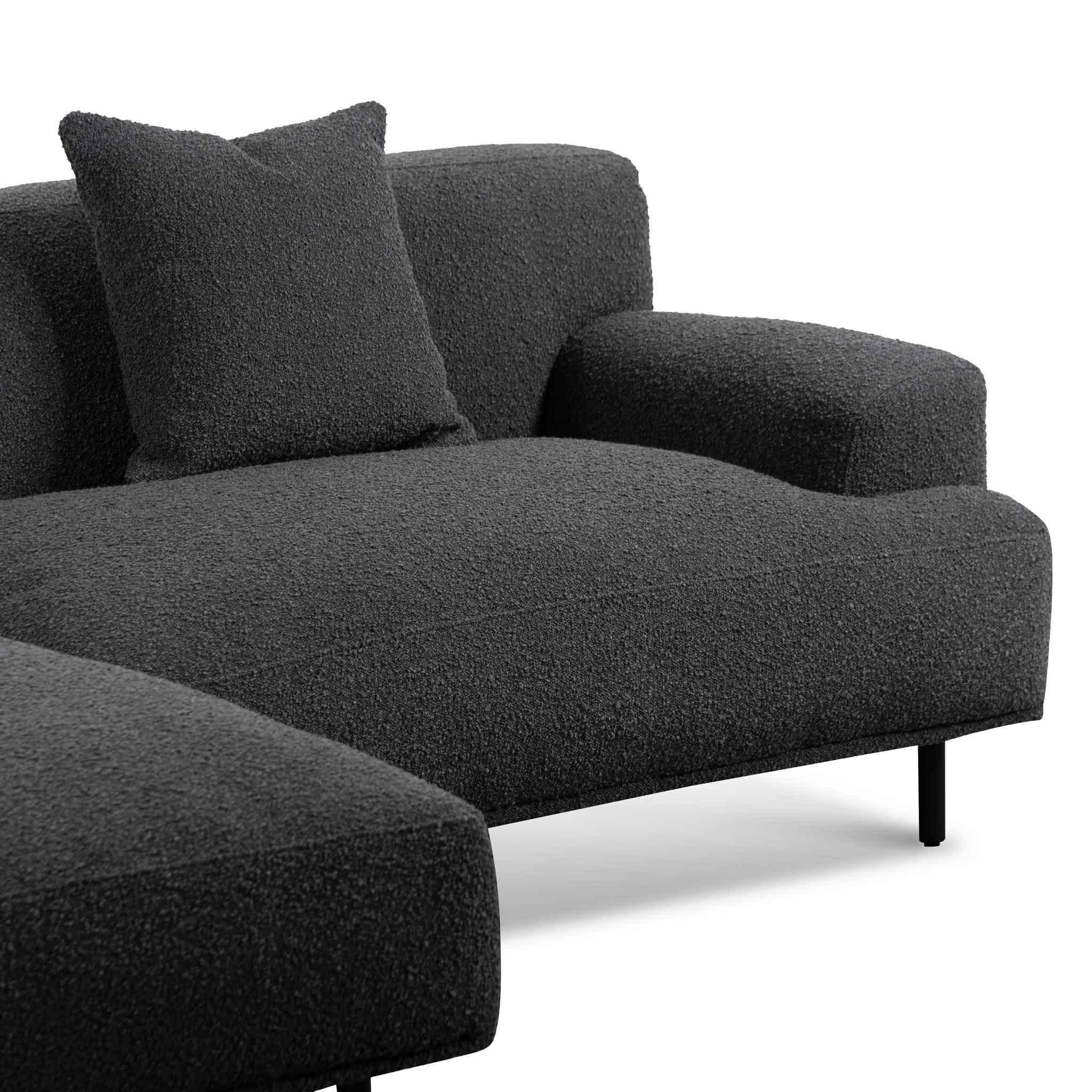 CLC6646-CA Left Chaise Sofa - Charcoal Boucle - Furniture Castle