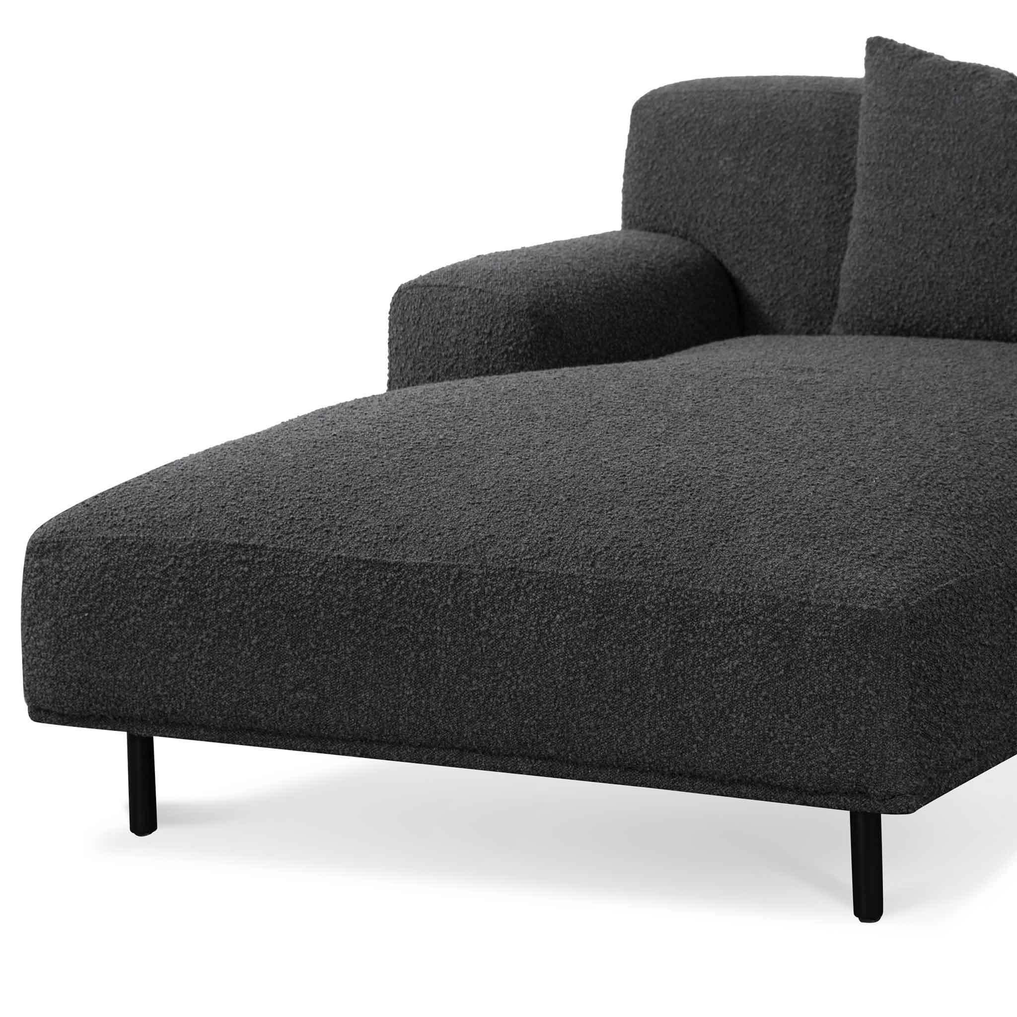 CLC6646-CA Left Chaise Sofa - Charcoal Boucle - Furniture Castle