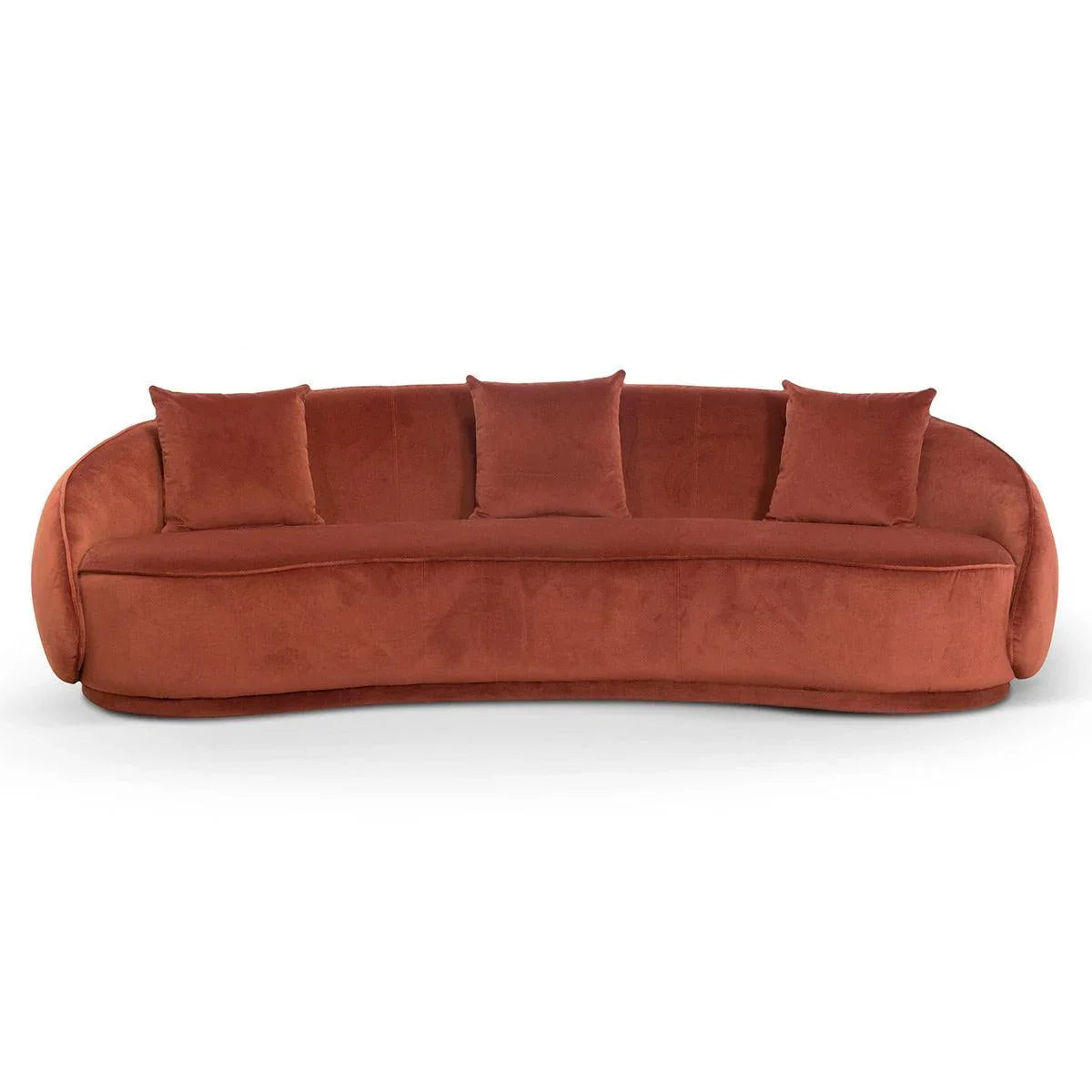 CLC6748-FS Velvet 3 Seater Sofa - Rustic Orange - Furniture Castle