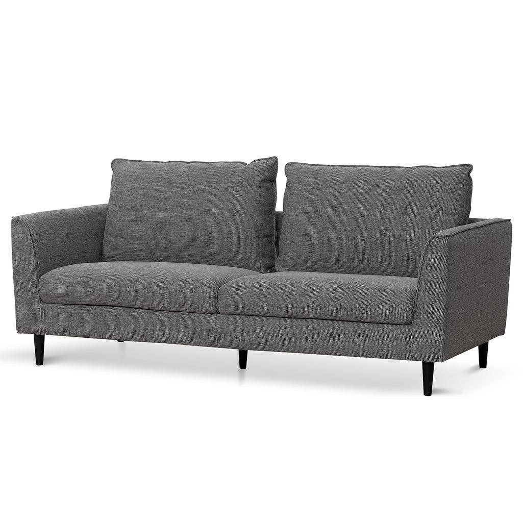 CLC6814-KSO 3 Seater Fabric Sofa - Graphite Grey with Black Leg - Furniture Castle