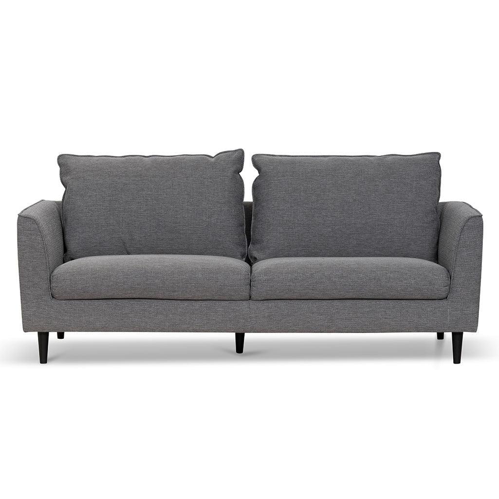 CLC6814-KSO 3 Seater Fabric Sofa - Graphite Grey with Black Leg - Furniture Castle