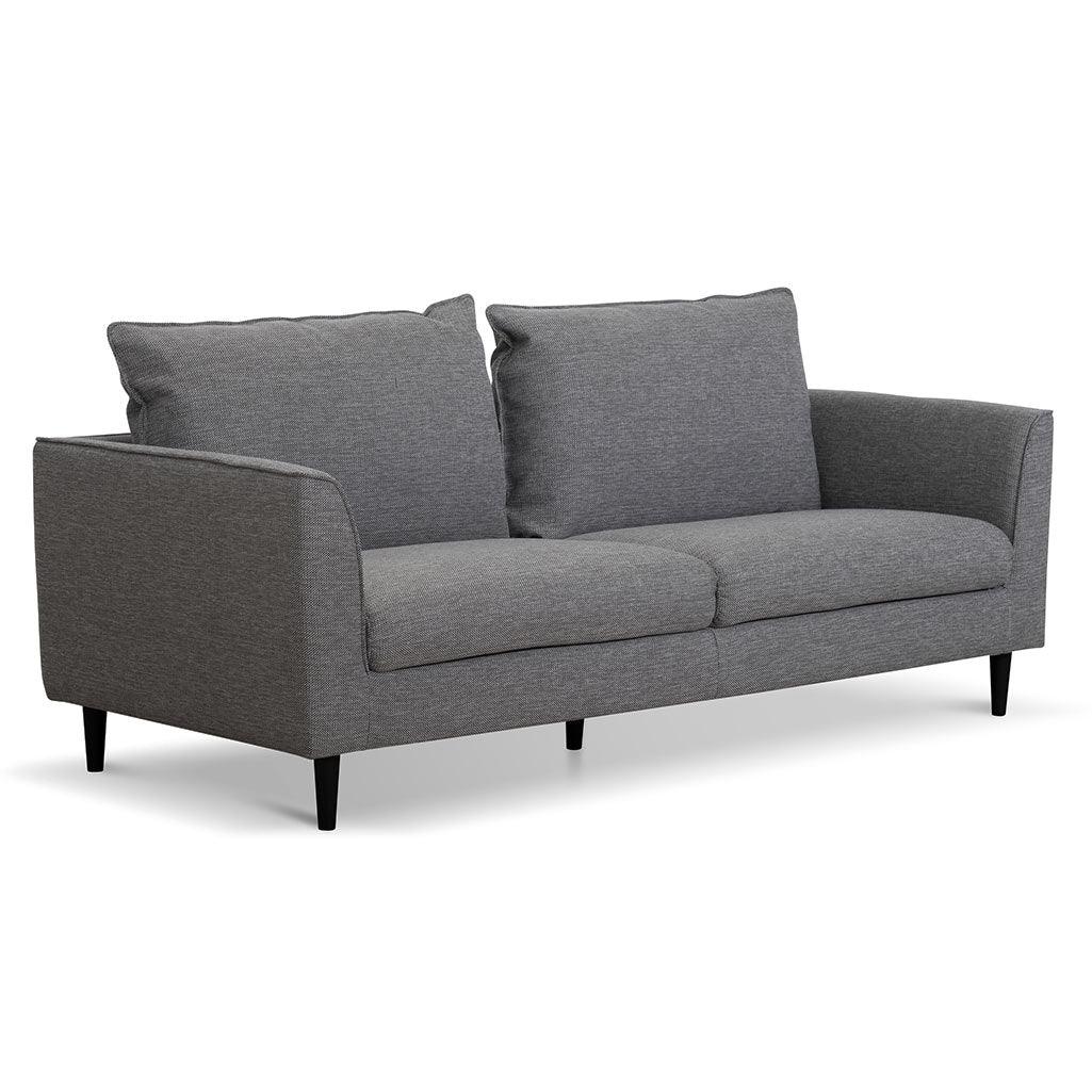 CLC6814-KSO 3 Seater Fabric Sofa - Graphite Grey with Black Leg - Furniture Castle