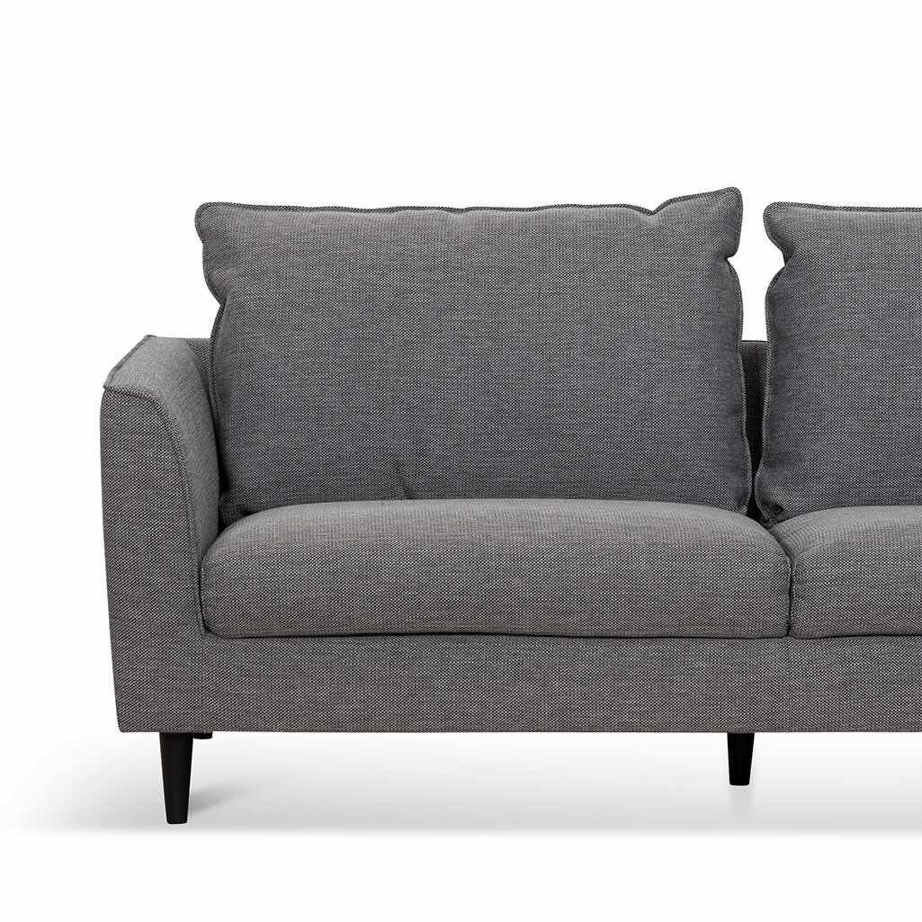 CLC6814-KSO 3 Seater Fabric Sofa - Graphite Grey with Black Leg - Furniture Castle