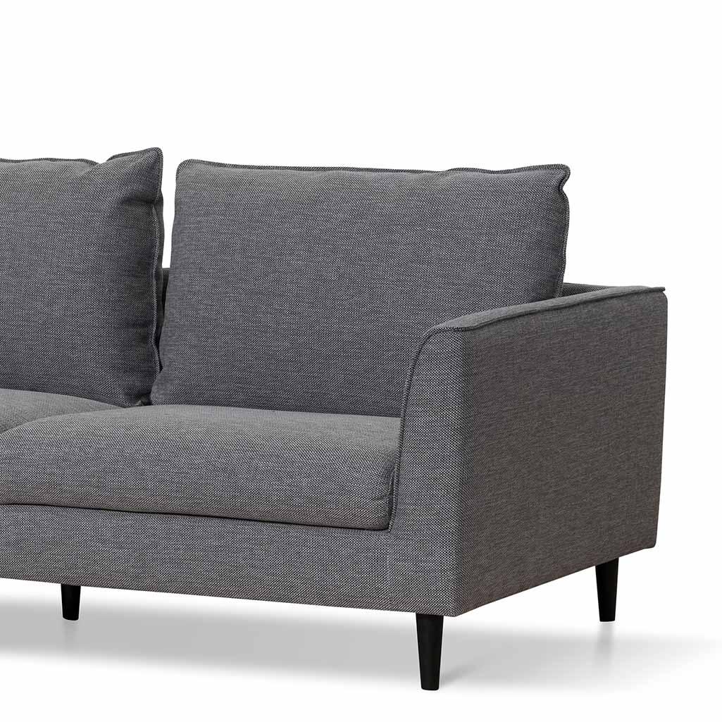 CLC6814-KSO 3 Seater Fabric Sofa - Graphite Grey with Black Leg - Furniture Castle