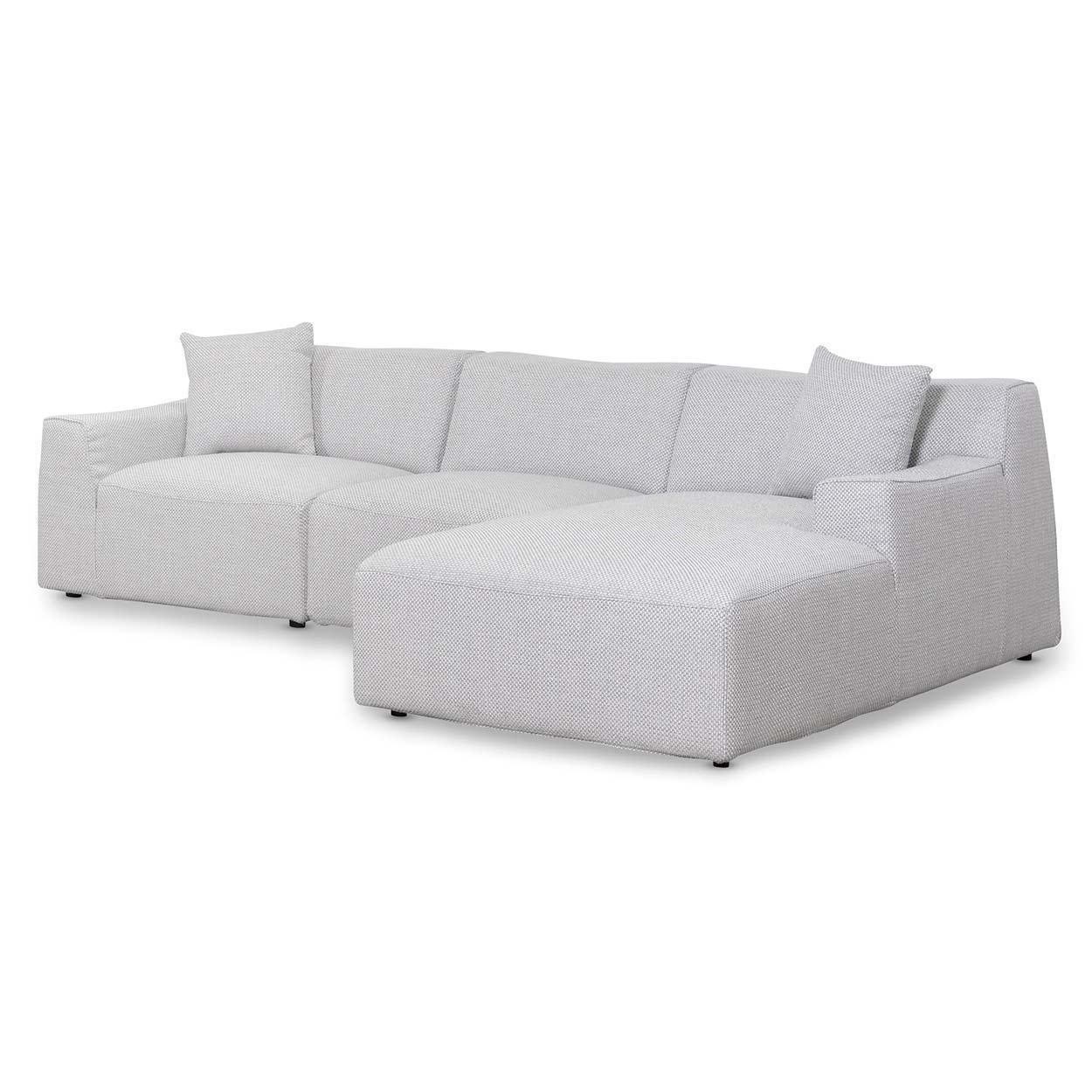 CLC6827-YY 3 Seater Right Chaise Sofa - Passive Grey - Furniture Castle