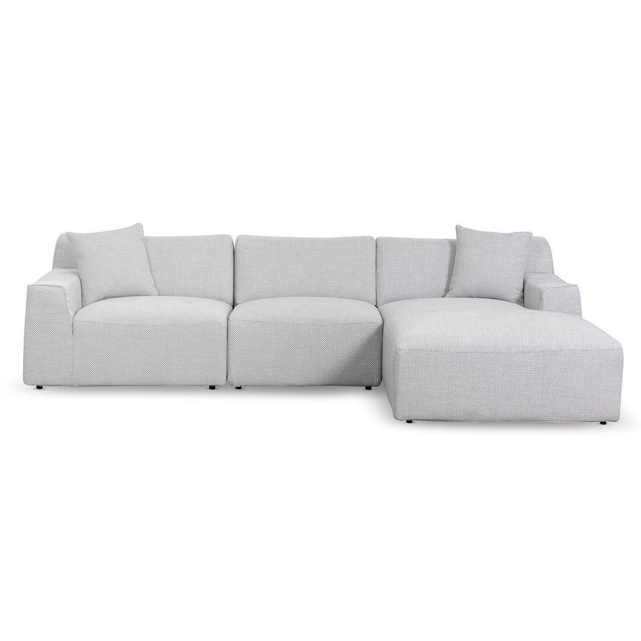 CLC6827-YY 3 Seater Right Chaise Sofa - Passive Grey - Furniture Castle
