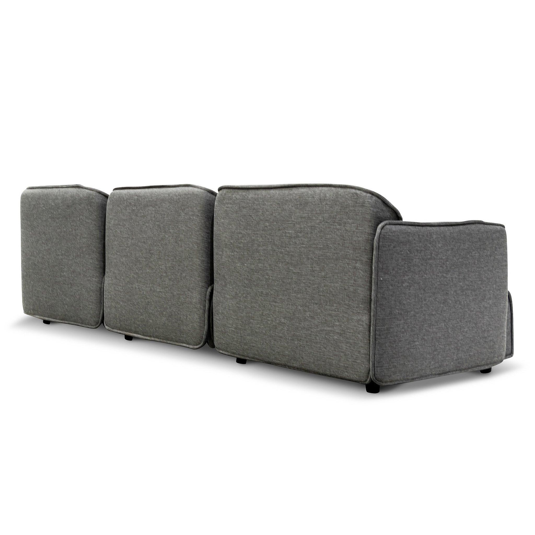 CLC6967-KSO Left Return Modular Fabric Corner Sofa - Graphite Grey - Furniture Castle