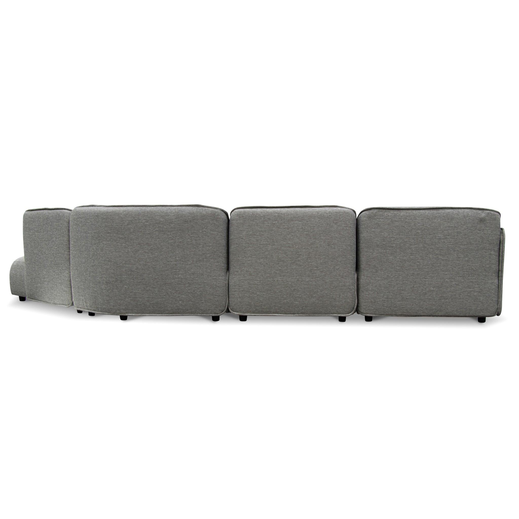 CLC6967-KSO Left Return Modular Fabric Corner Sofa - Graphite Grey - Furniture Castle