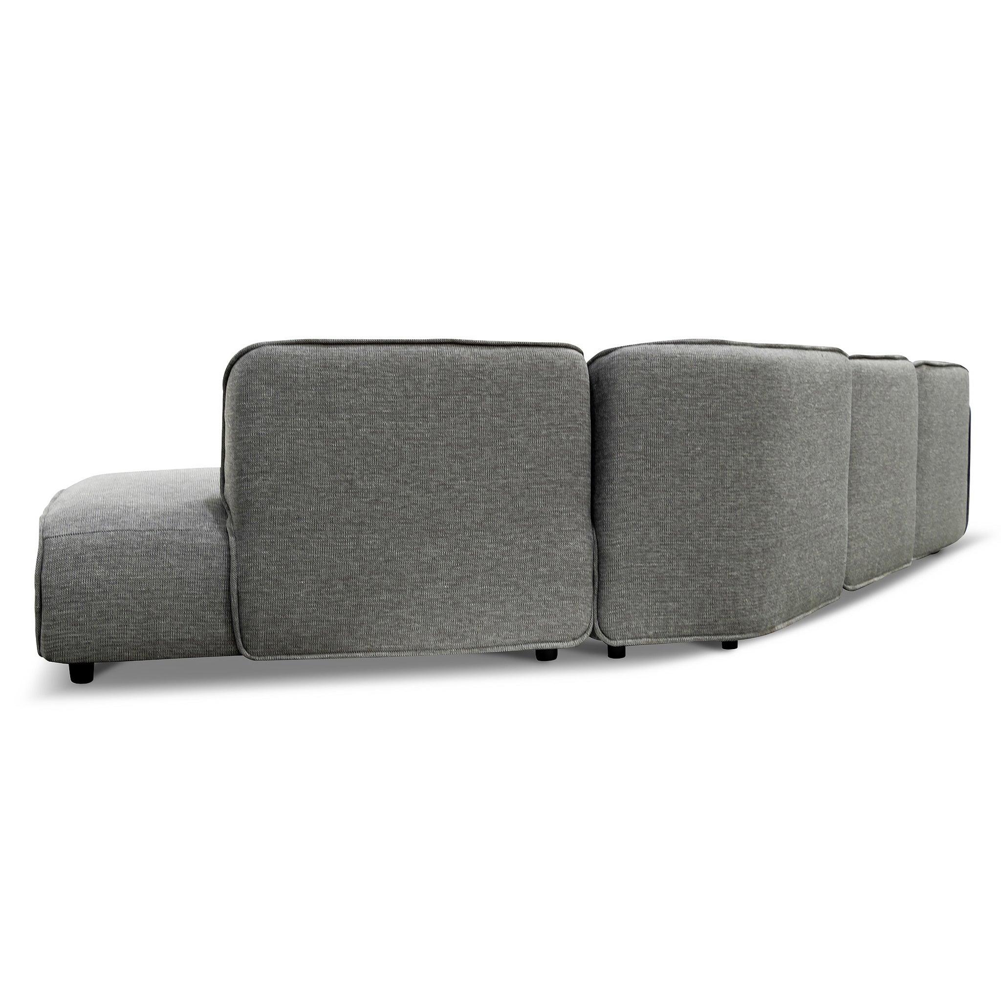 CLC6967-KSO Left Return Modular Fabric Corner Sofa - Graphite Grey - Furniture Castle